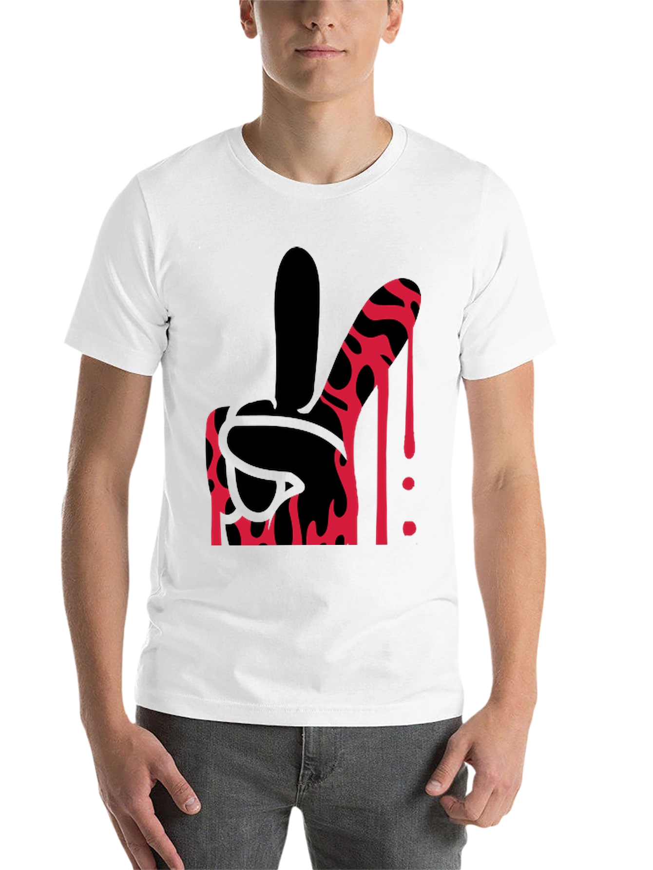 Bloody Middle Finger Graphic Tee - Bold Statement Shirt - 14