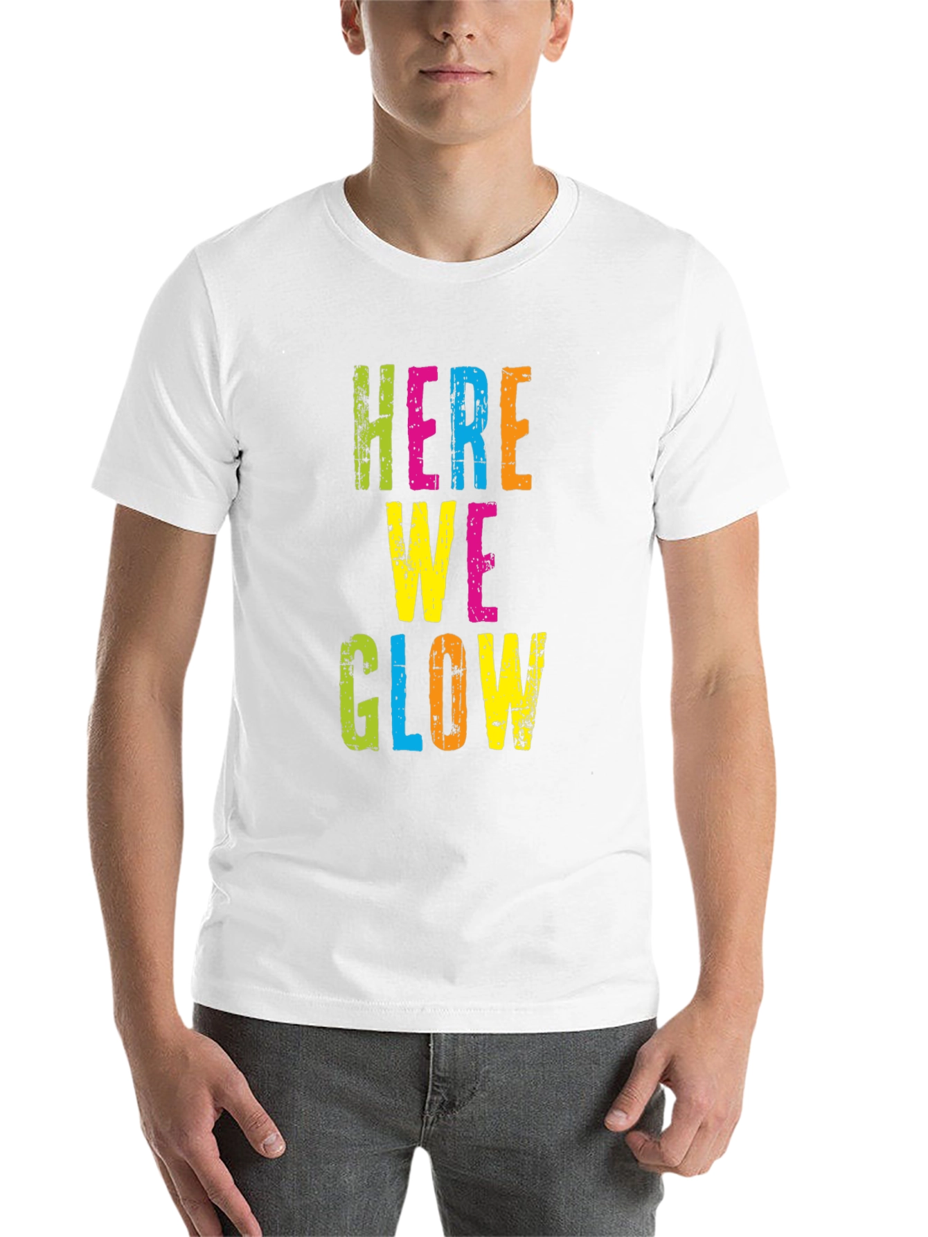 Black Here We Glow Graphic Tee - Party Ready T-Shirt view 14