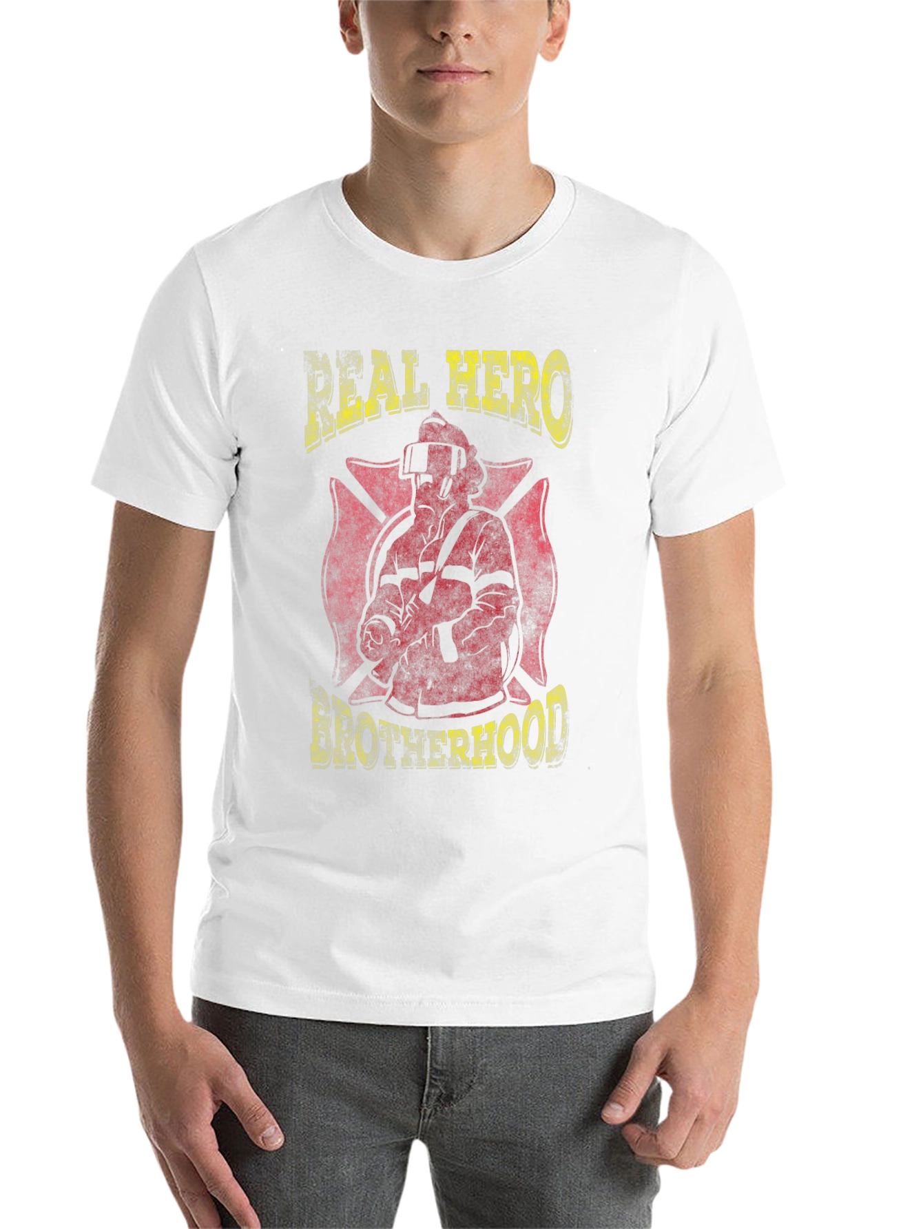 Black Real Hero Brotherhood Graphic T-Shirt view 14