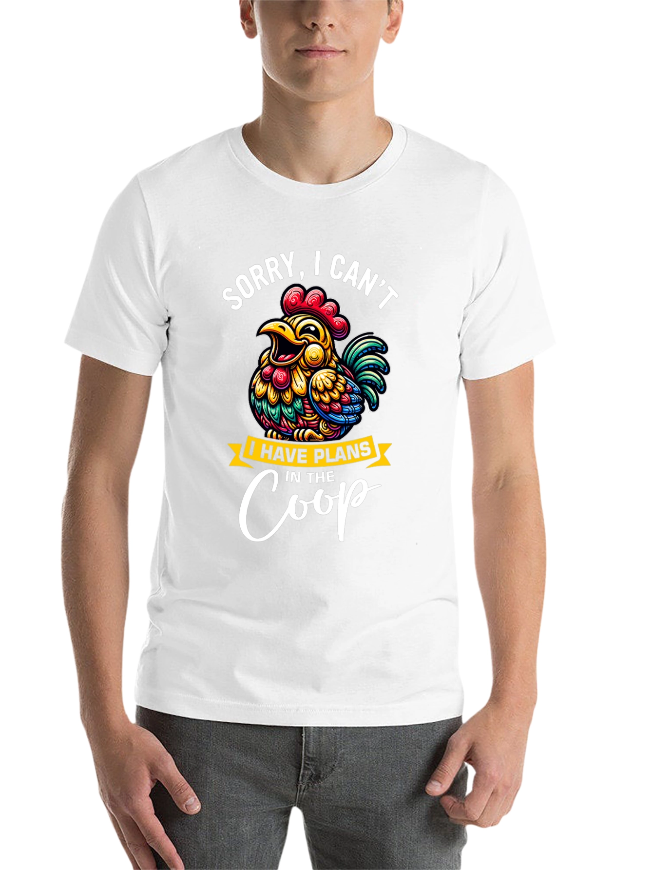 Black Sorry, I Can't, Chicken Plans in the Coop T-Shirt view 14