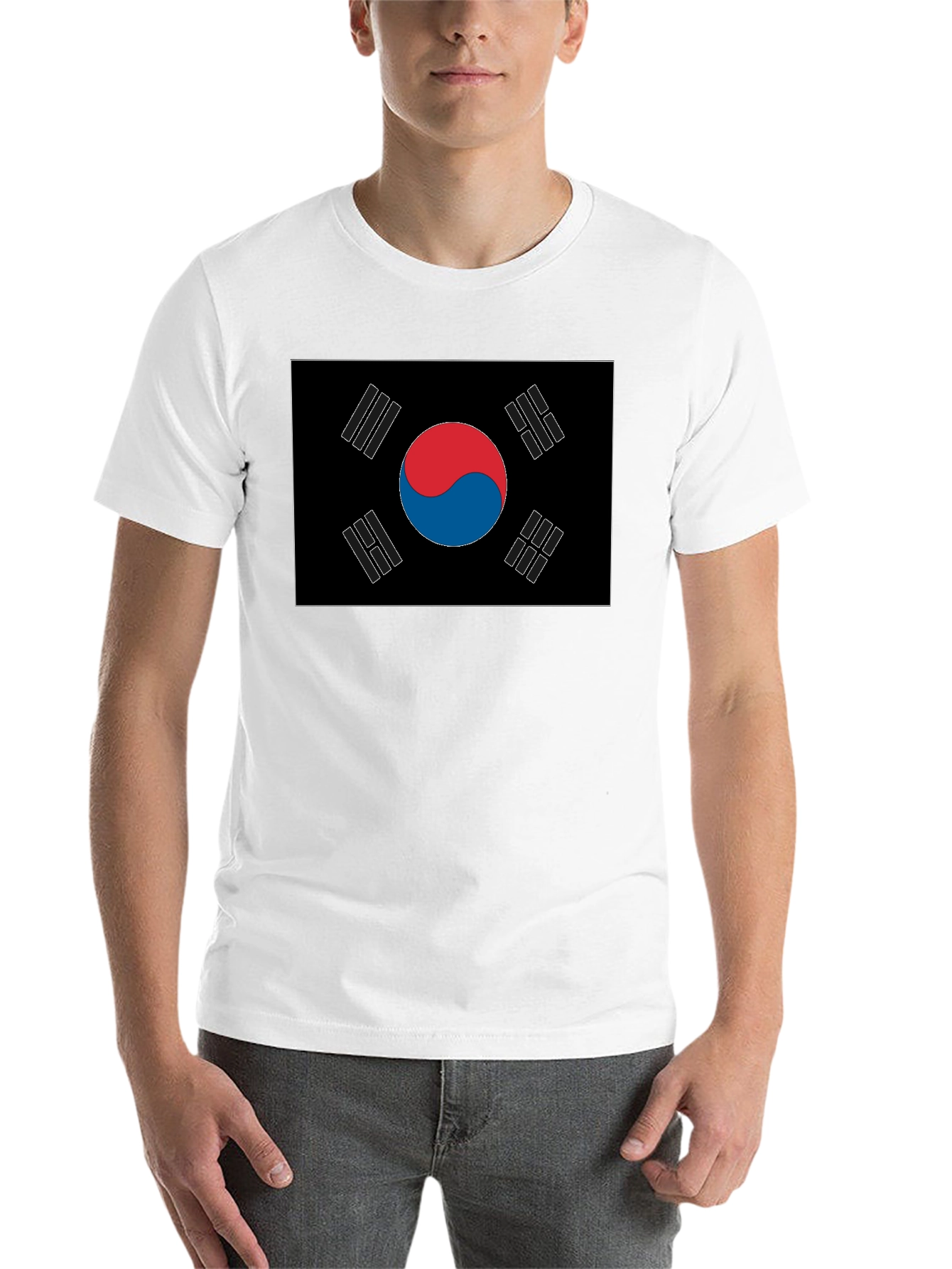 Black South Korea Flag Graphic T-Shirt view 14