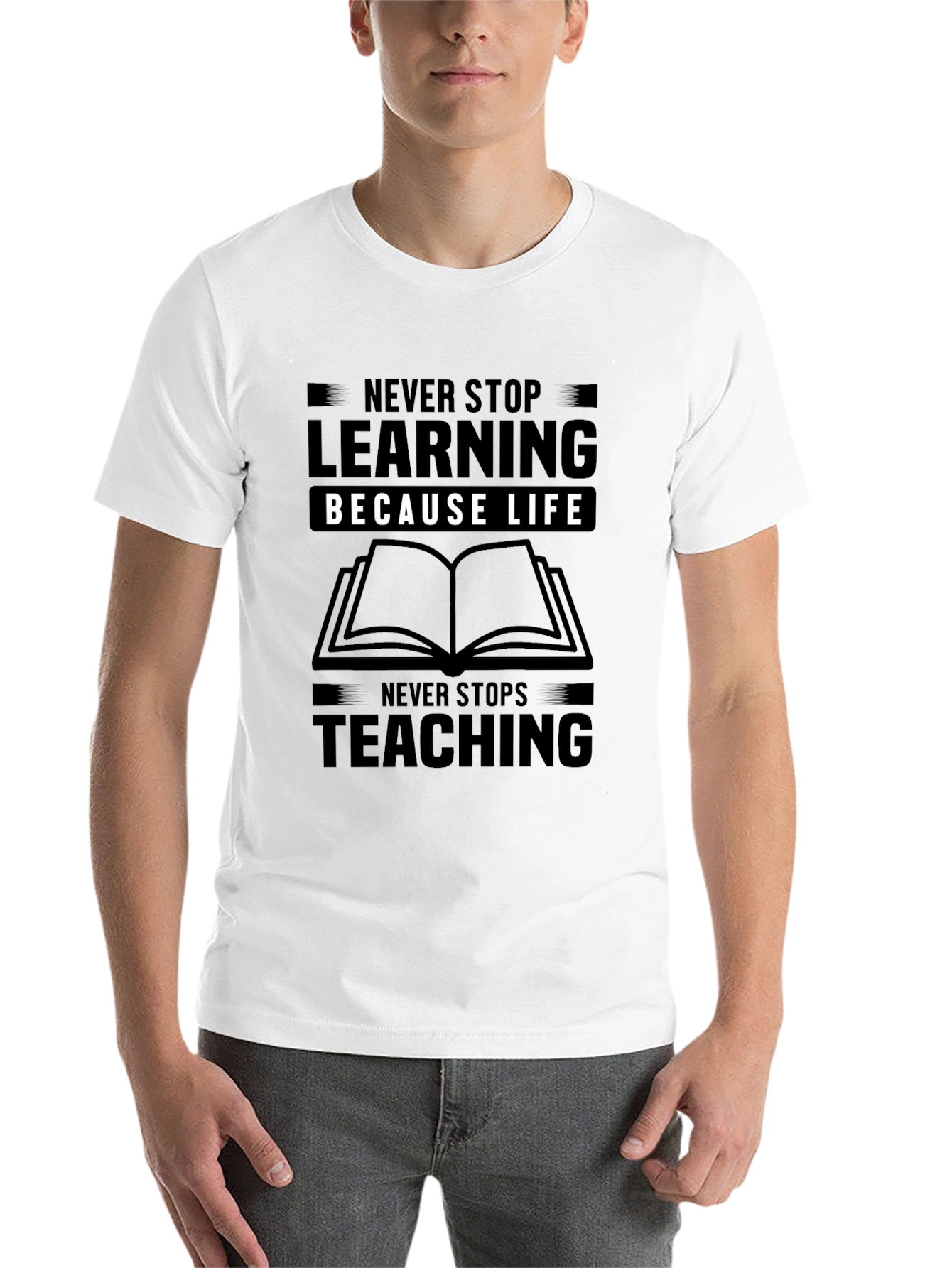 Black Never Stop Learning Graphic Tee view 14