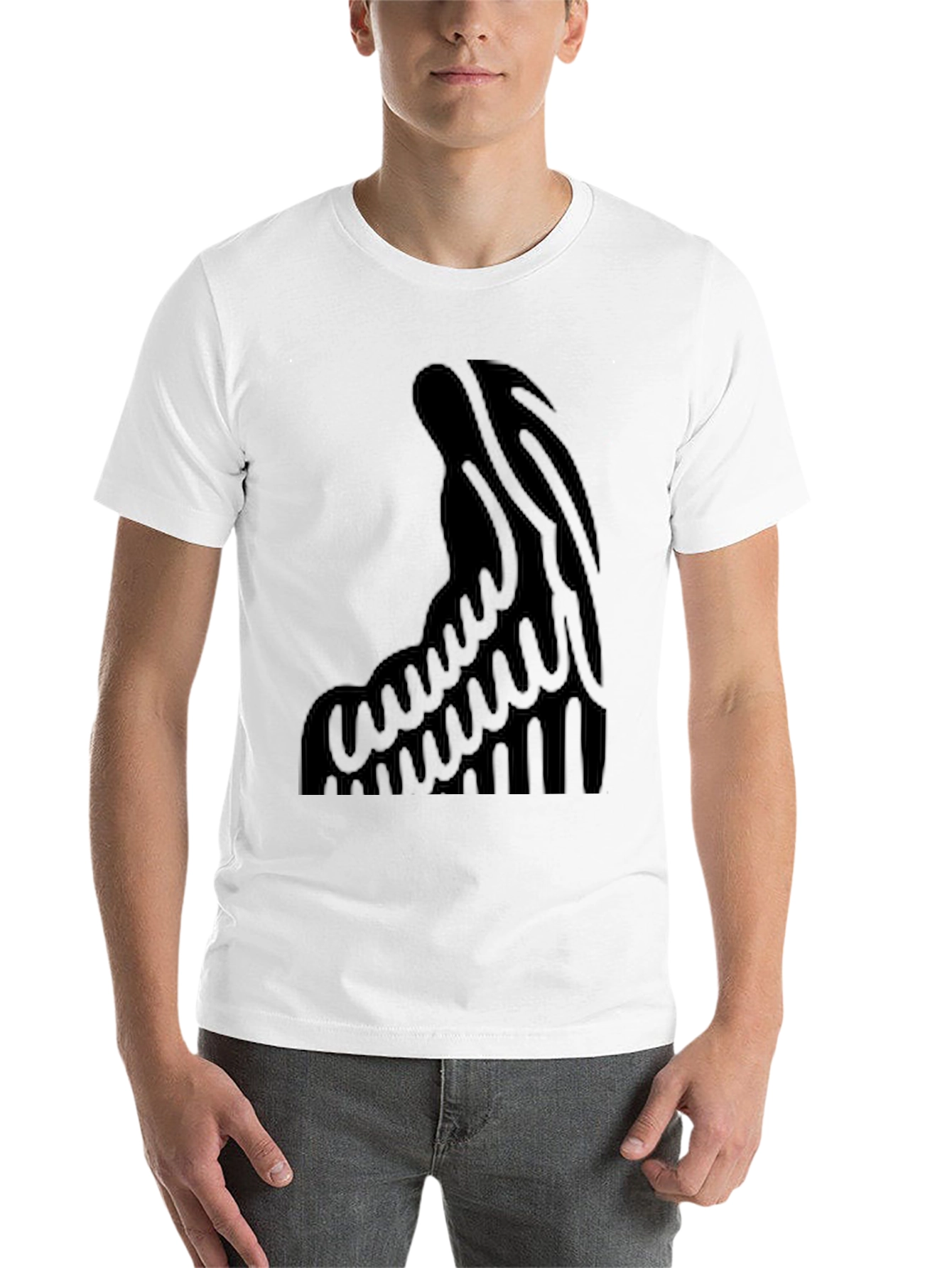 Black Black Graphic Tee - Abstract Design view 14