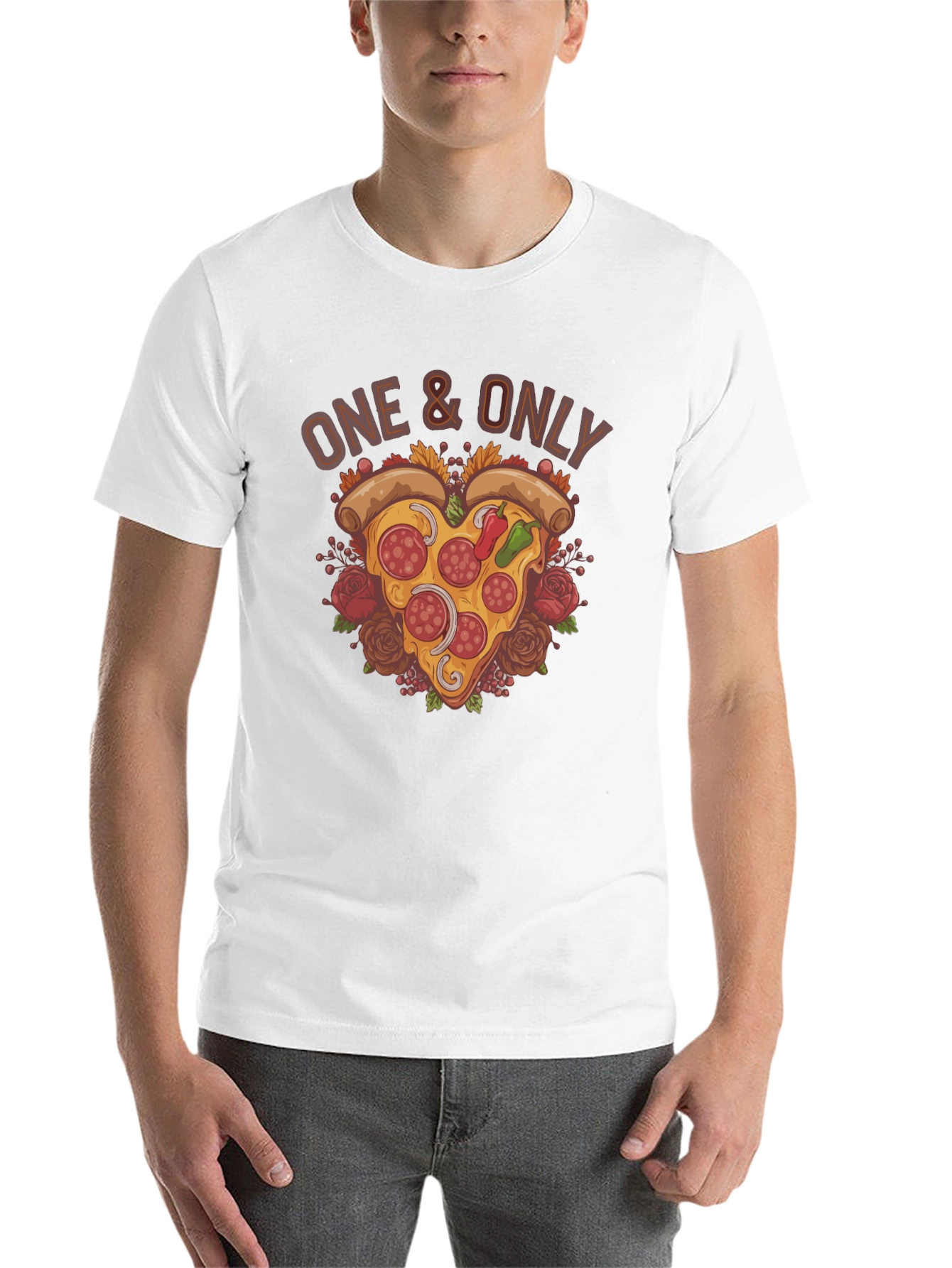Black One & Only Pizza Heart Graphic T-Shirt view 14