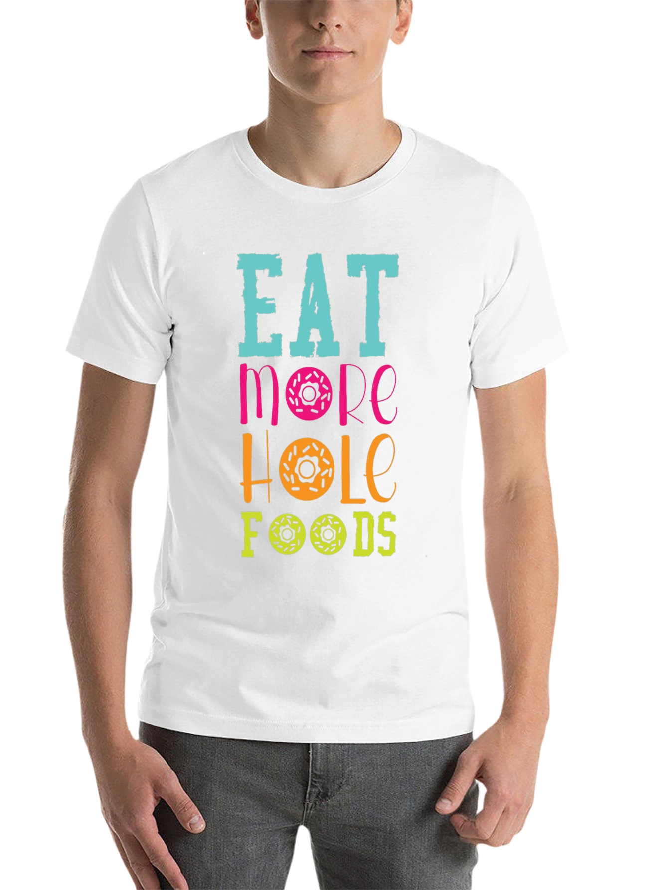 Black Eat More Hole Foods Donut T-Shirt view 14