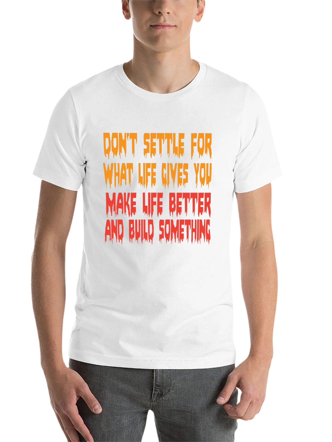 Black Motivational Graphic T-Shirt - "Make Life Better" view 14