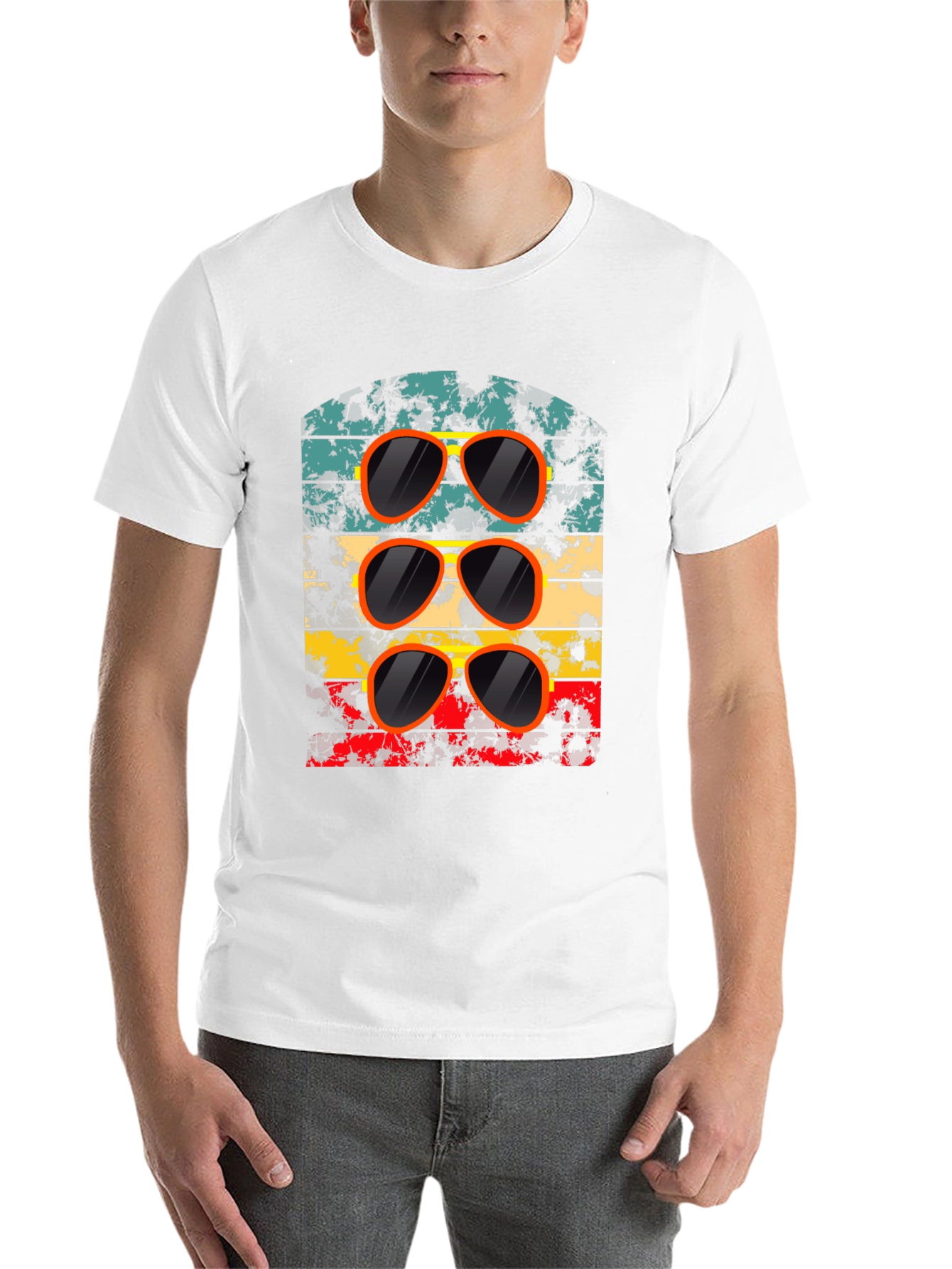 Black Retro Sunglasses T-Shirt - Cool Vintage Design view 14