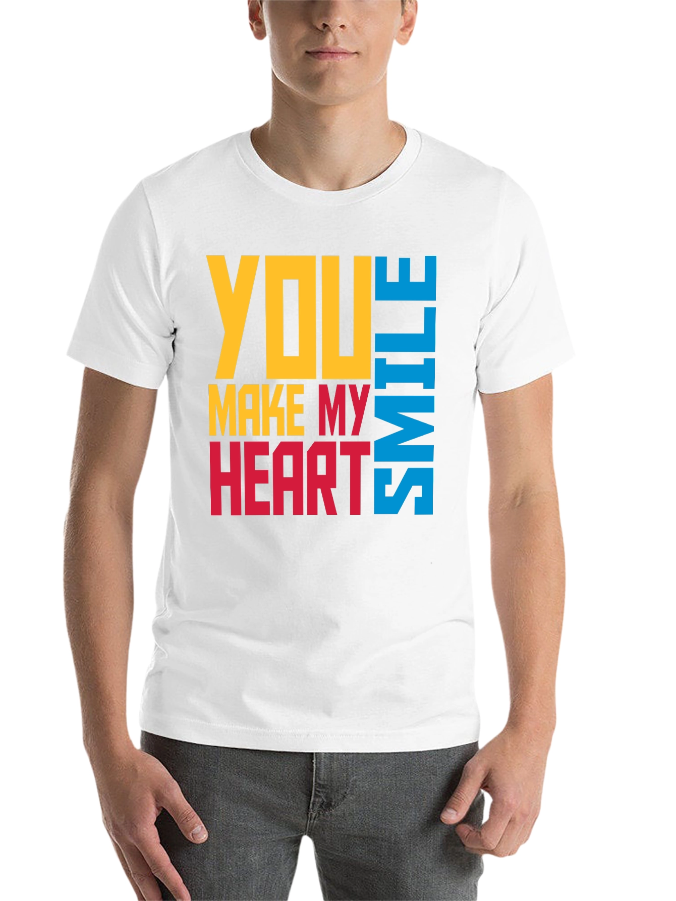Black You Make My Heart Smile Graphic T-Shirt view 14