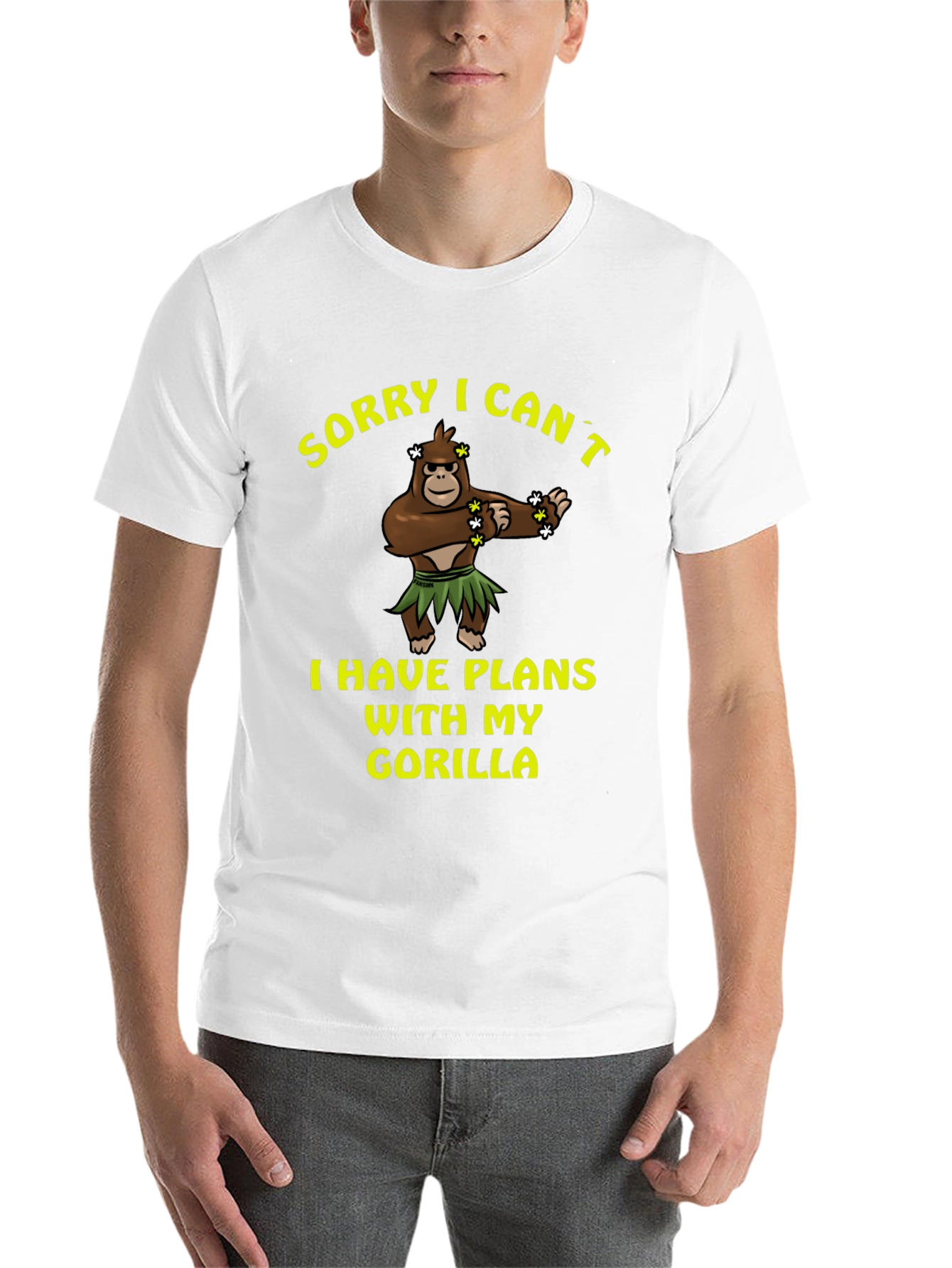 Black Sorry I Can't, Gorilla T-Shirt view 14