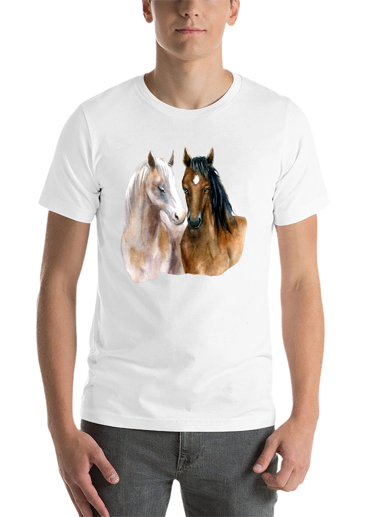 Black Horse Lover's T-Shirt: Artistic Equestrian Design view 14