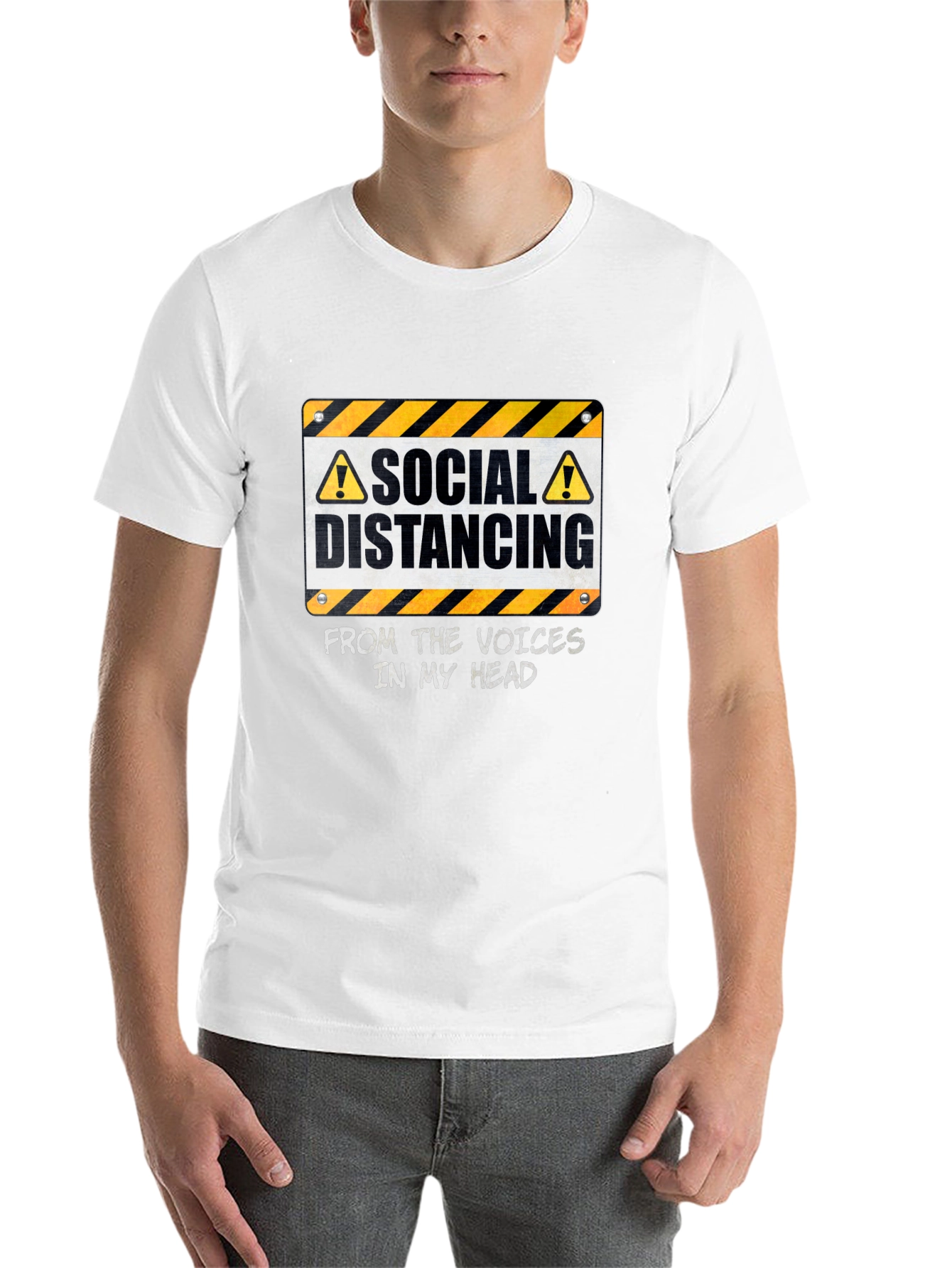 Black Social Distancing From Voices T-Shirt view 14