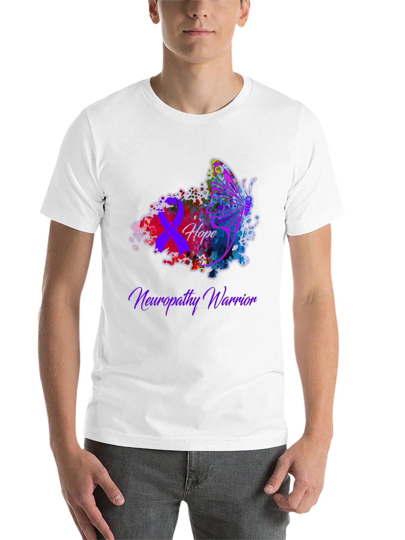 Neuropathy Warrior Butterfly Hope Awareness T-Shirt - 14