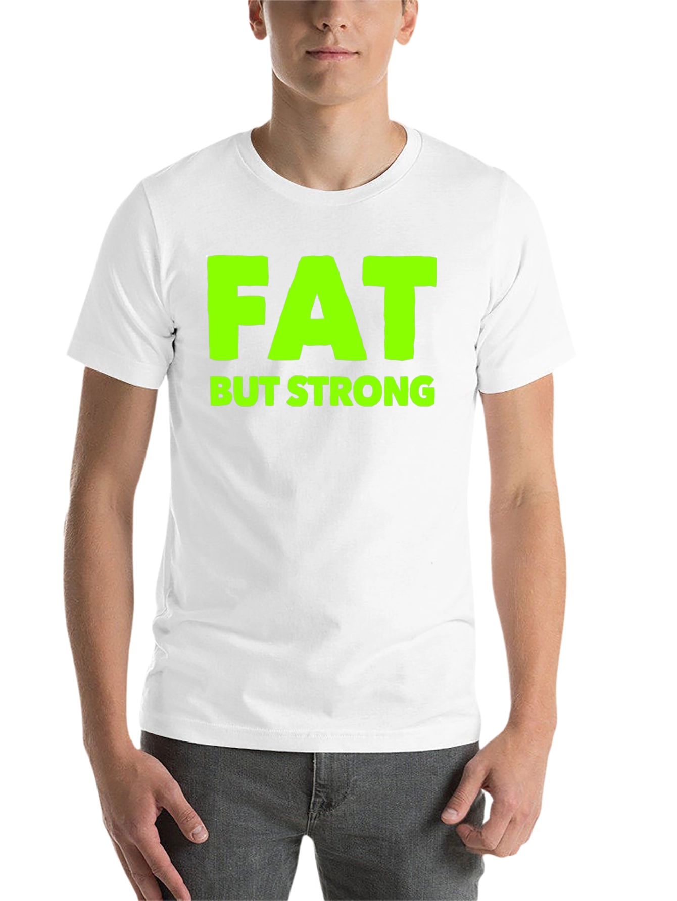 Black Fat But Strong Graphic Tee - Black view 14