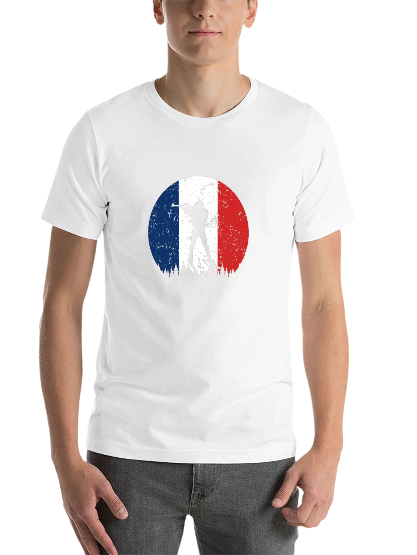 Black Biathlon France Flag Black T-Shirt view 14
