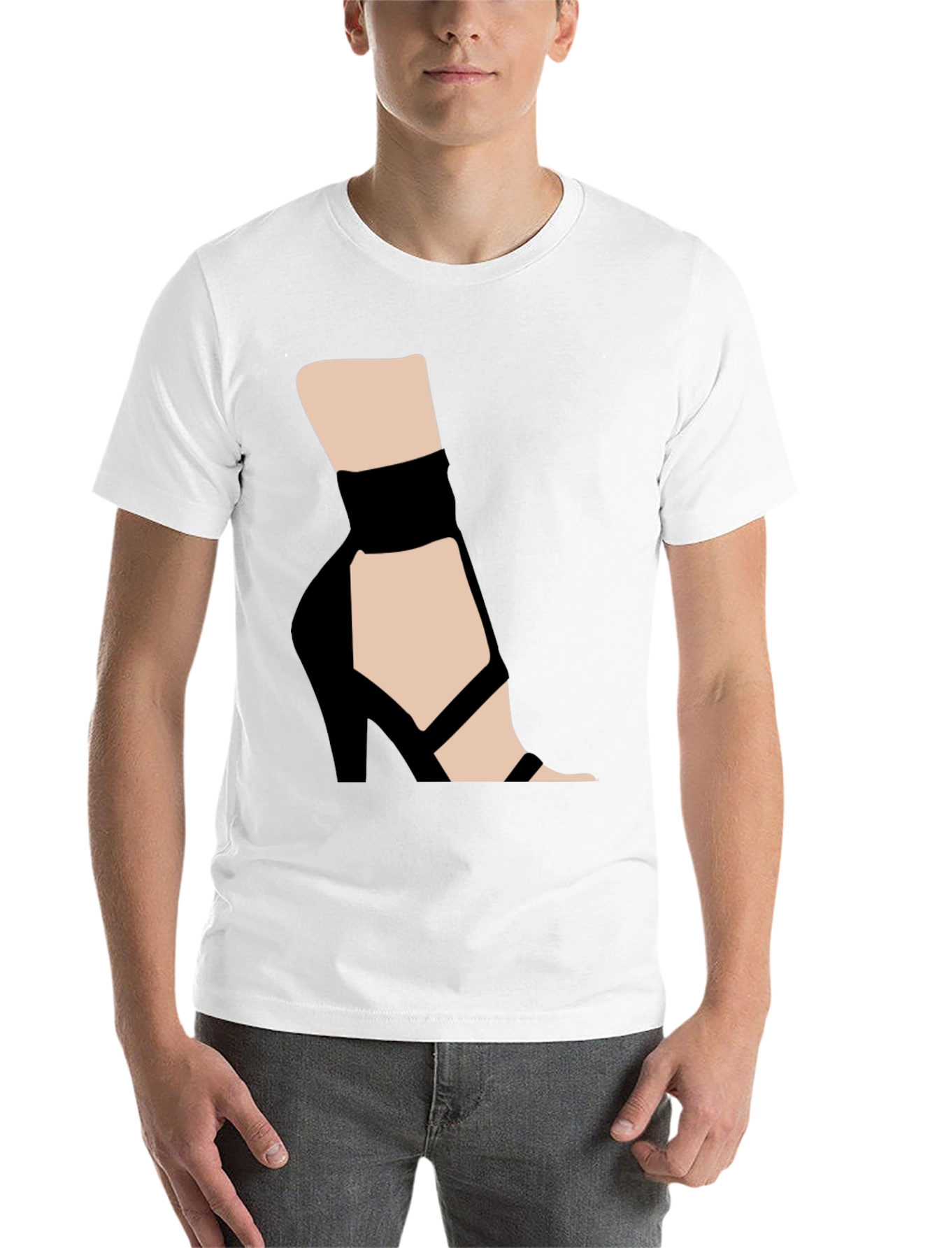Black Graphic Tee: High Heel Shoe Art view 14