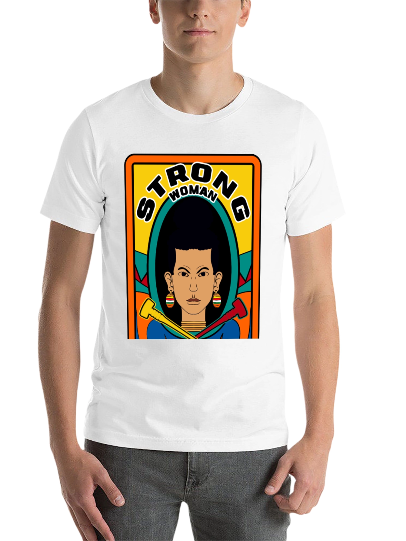 Black Strong Woman Graphic Tee - Black view 14