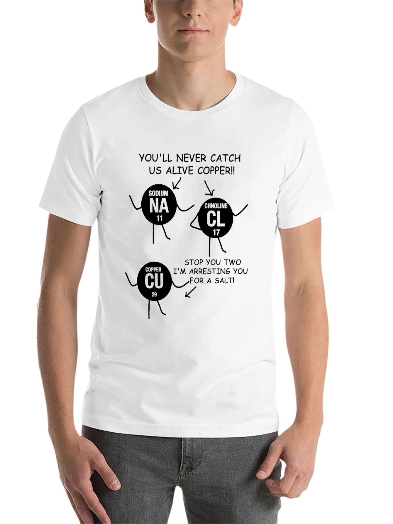 Black Funny Chemistry T-Shirt - You'll Never Catch Us Alive Copper view 14