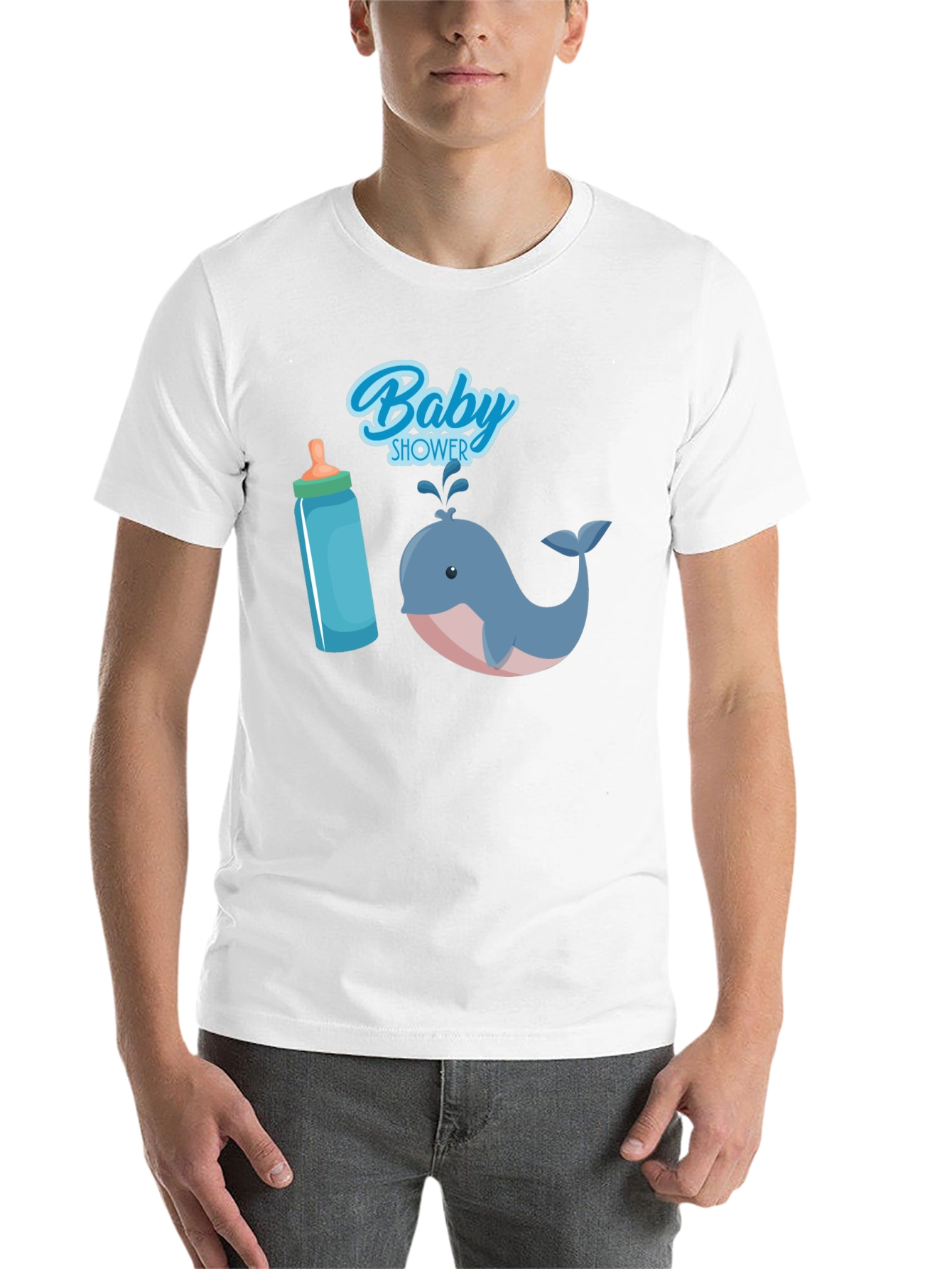 Black Baby Shower Whale T-Shirt view 14
