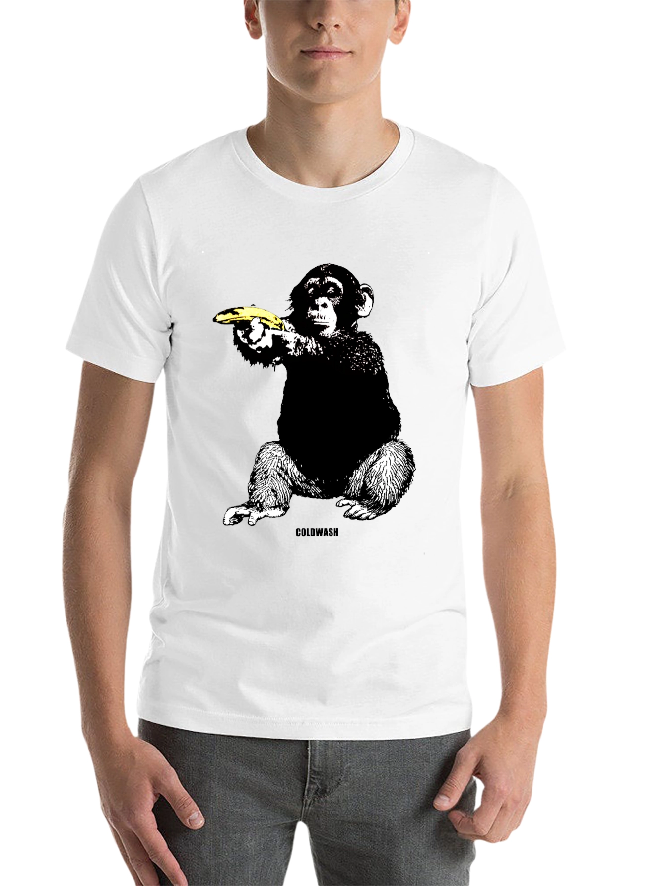 Black Banana Gun Monkey T-Shirt - Unique Graphic Tee view 14