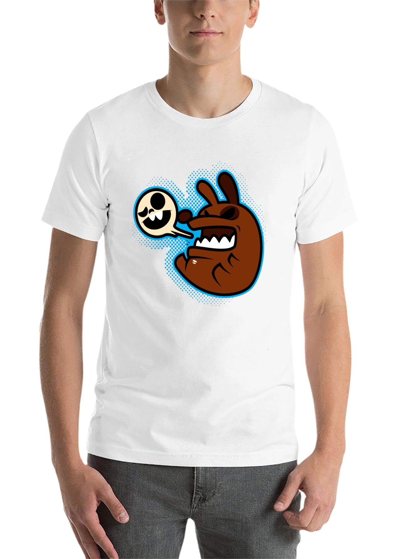 Black Cartoon Character Graphic T-Shirt - Men's Black Tee view 14