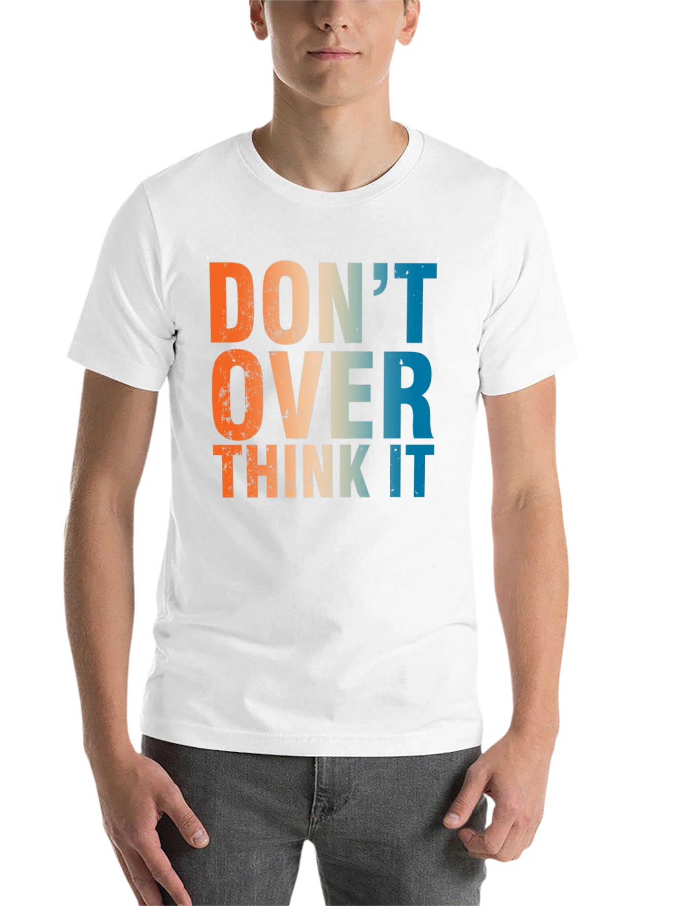 Black Don't Over Think It - Retro Graphic T-Shirt view 14