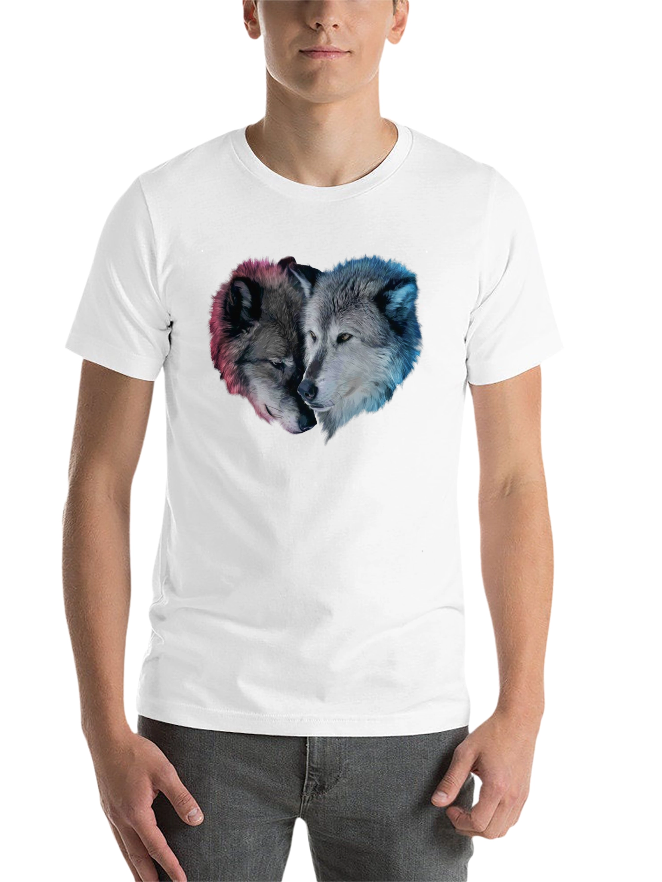 Black Wolf Heart Graphic Black T-Shirt view 14