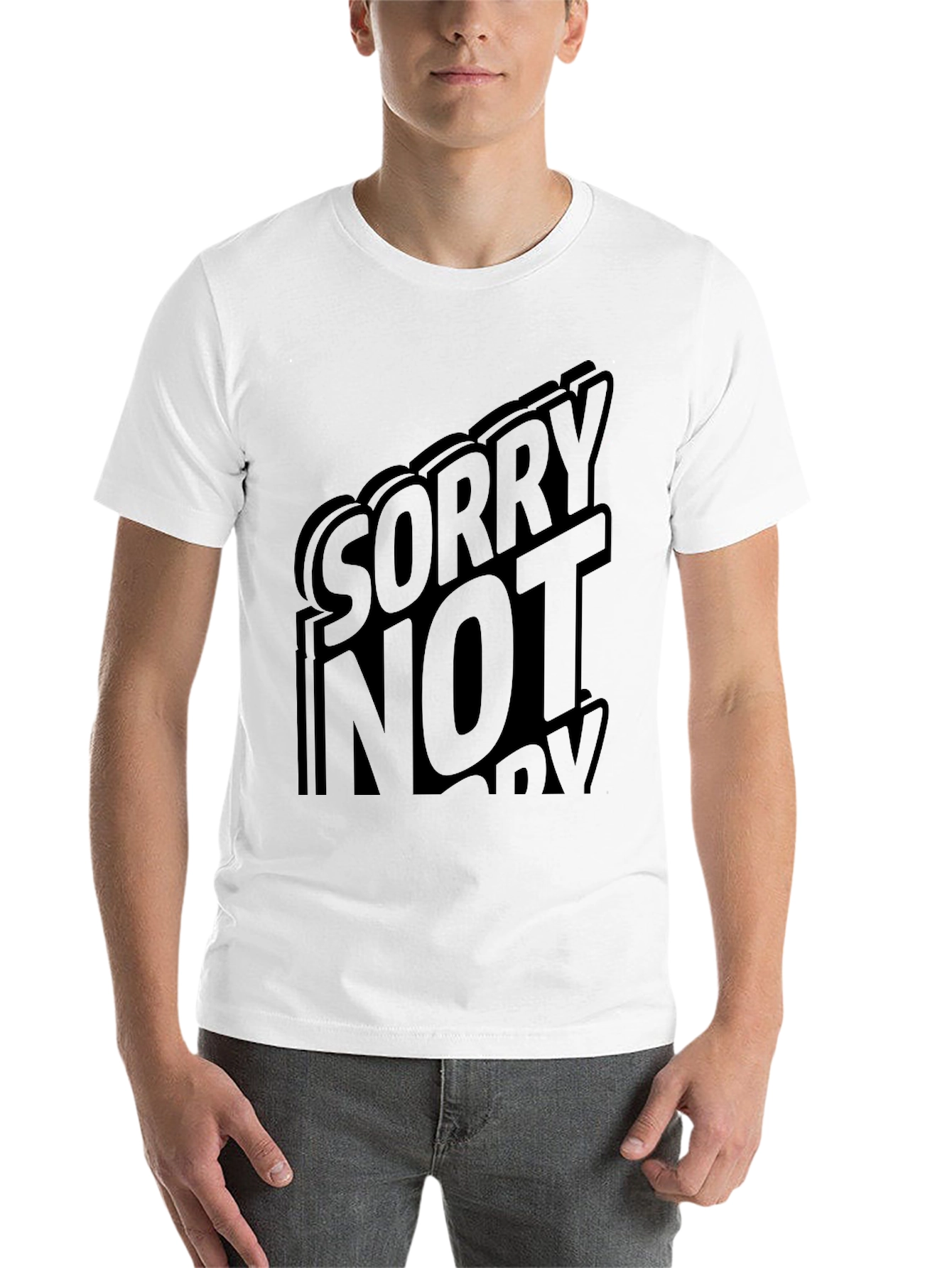 Black Sorry Not Sorry Black Graphic T-Shirt view 14