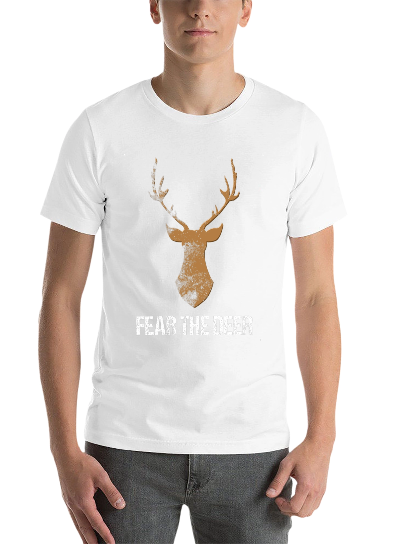 Black Fear the Deer Graphic Tee - Men's Black T-Shirt view 14