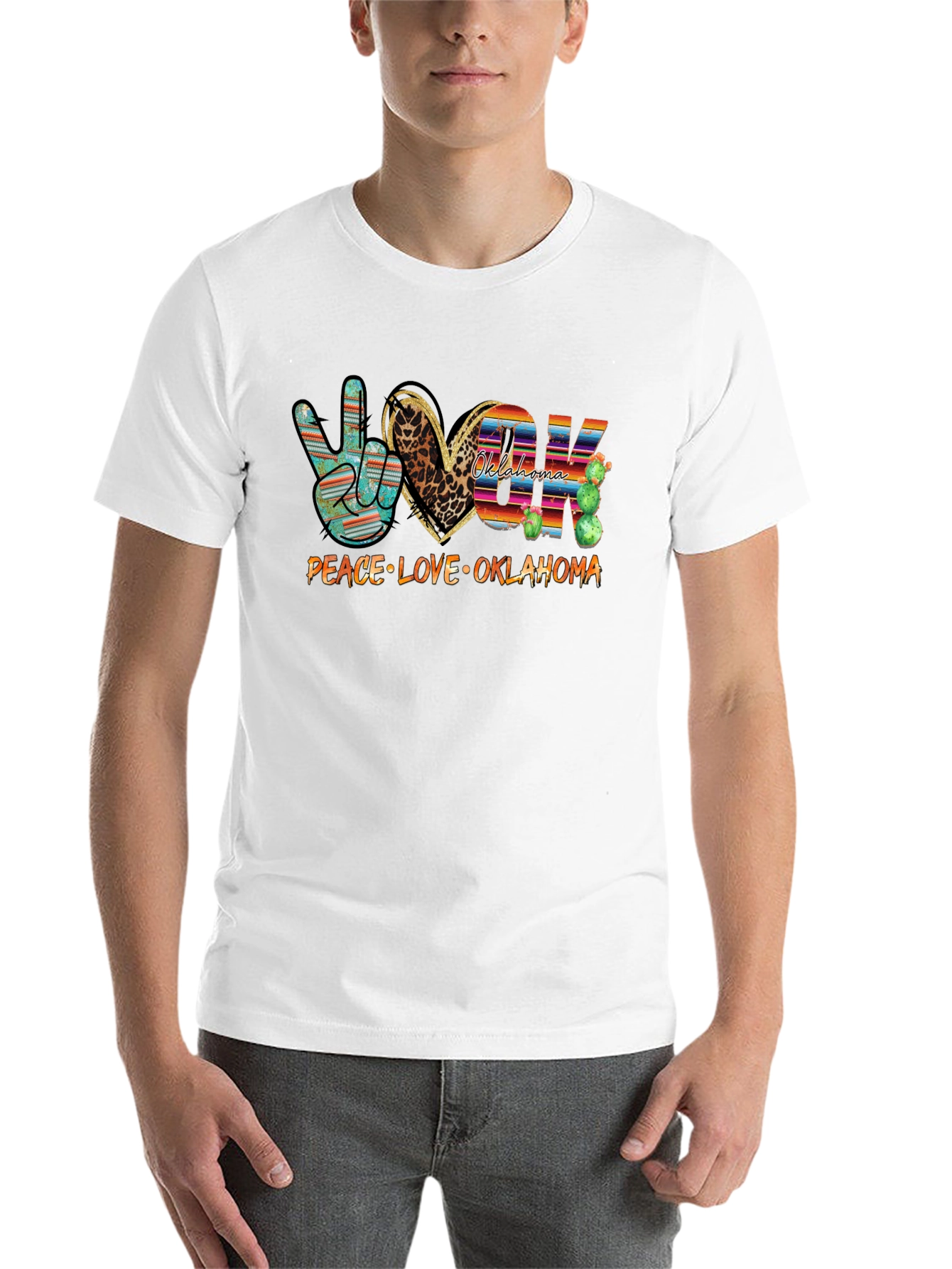 Black Peace Love Oklahoma Graphic Tee view 14