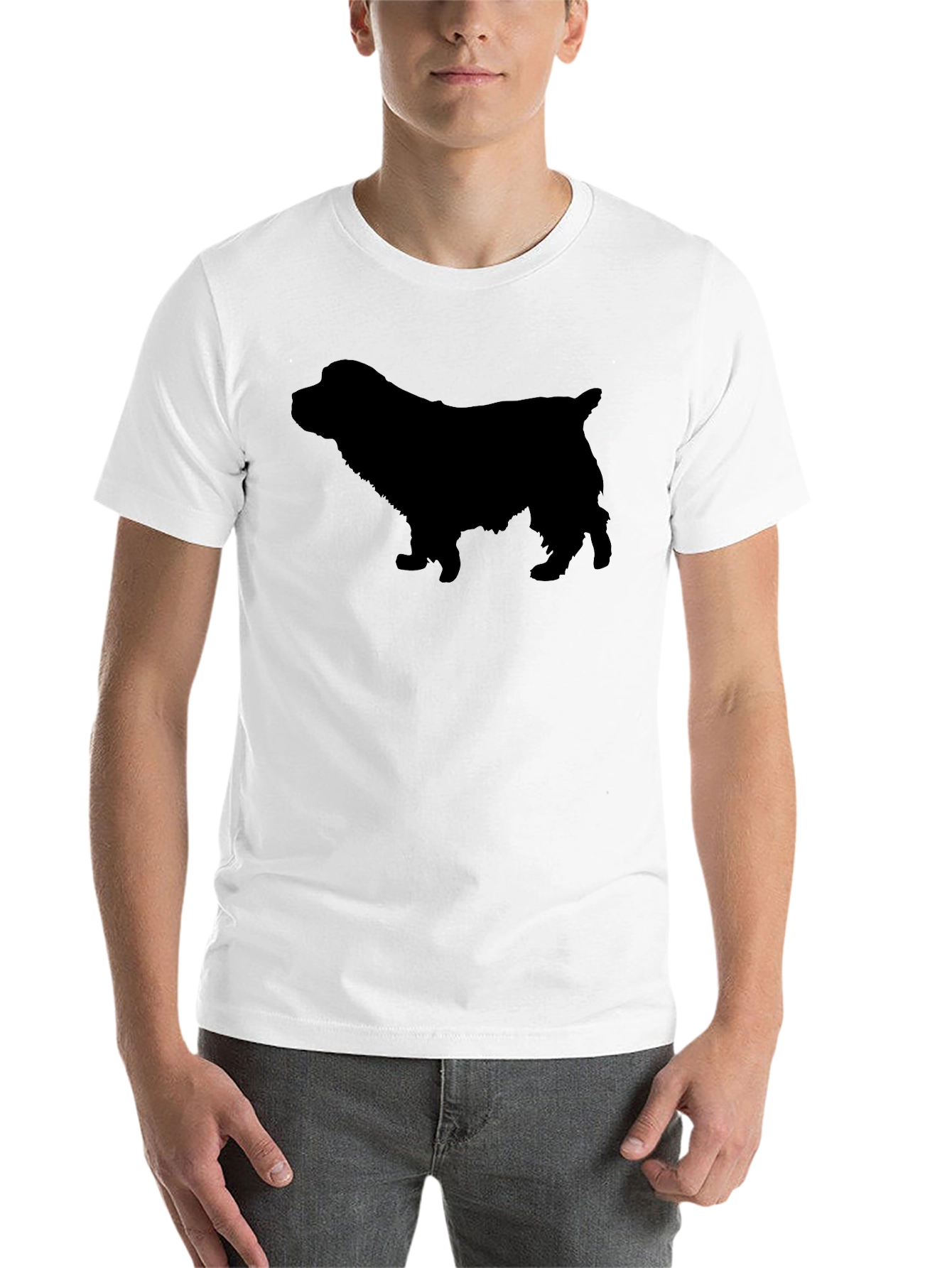 Black Black Spaniel Dog Silhouette T-Shirt view 14