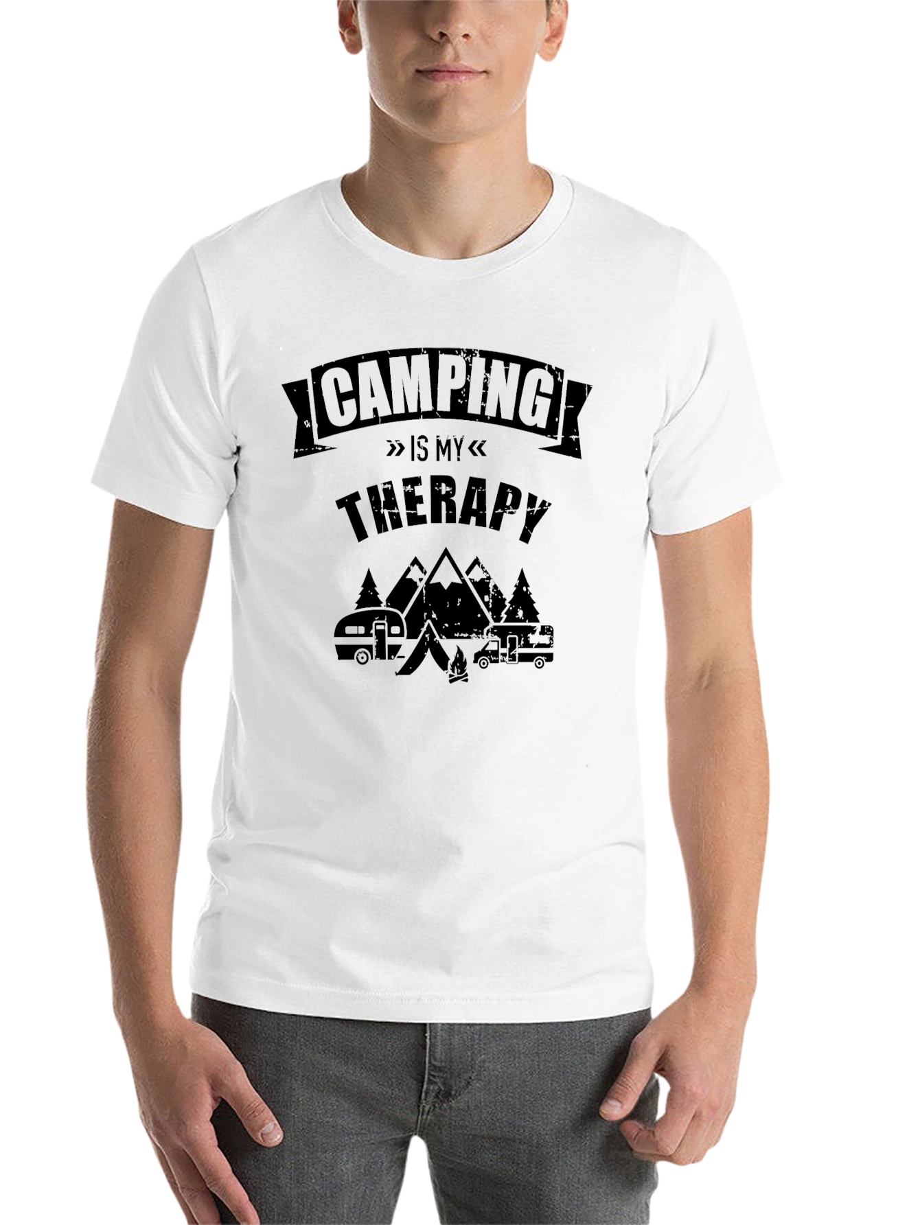 Black Camping is My Therapy Graphic T-Shirt view 14