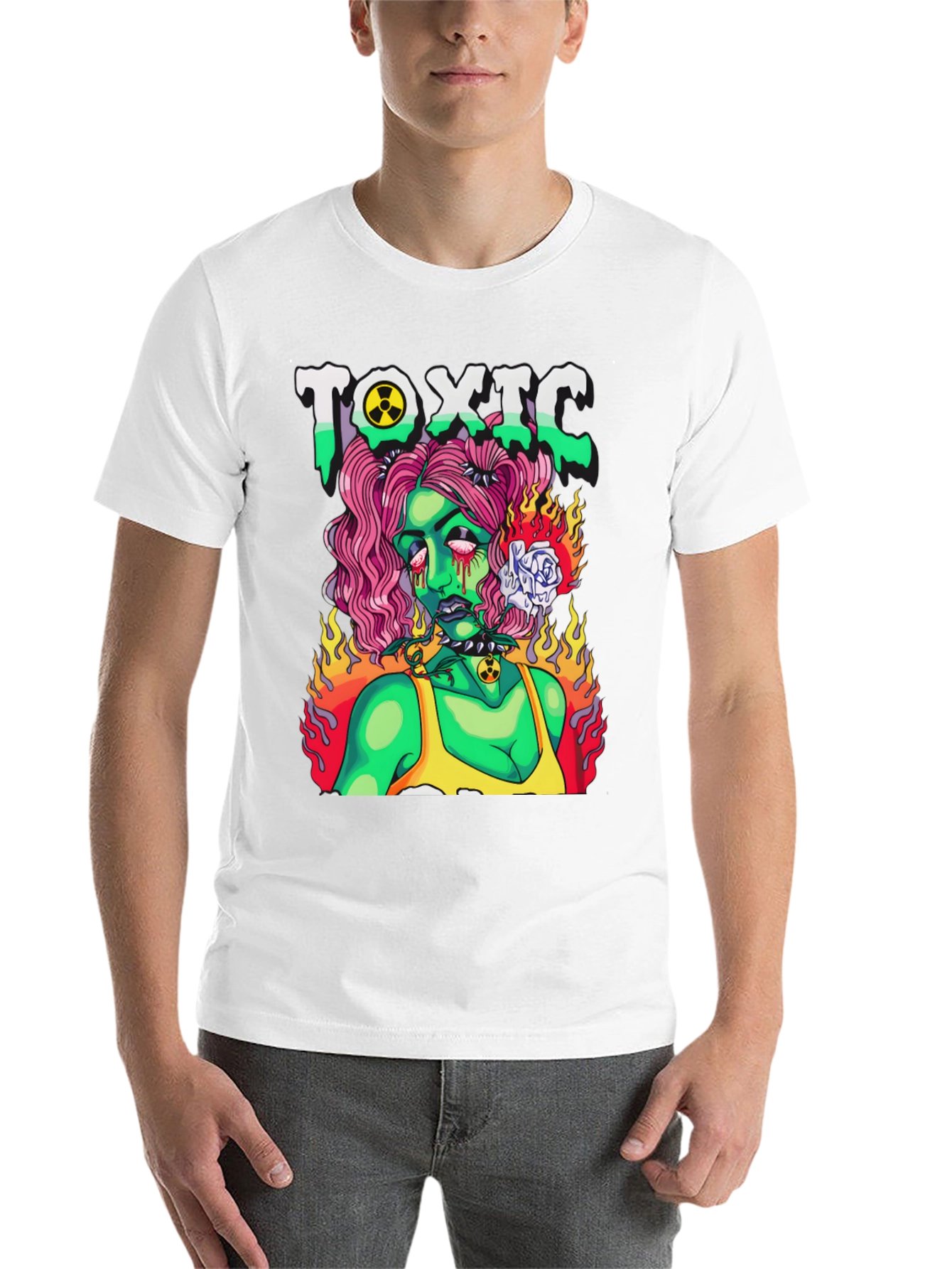 Black Toxic Zombie Girl Graphic T-Shirt view 14