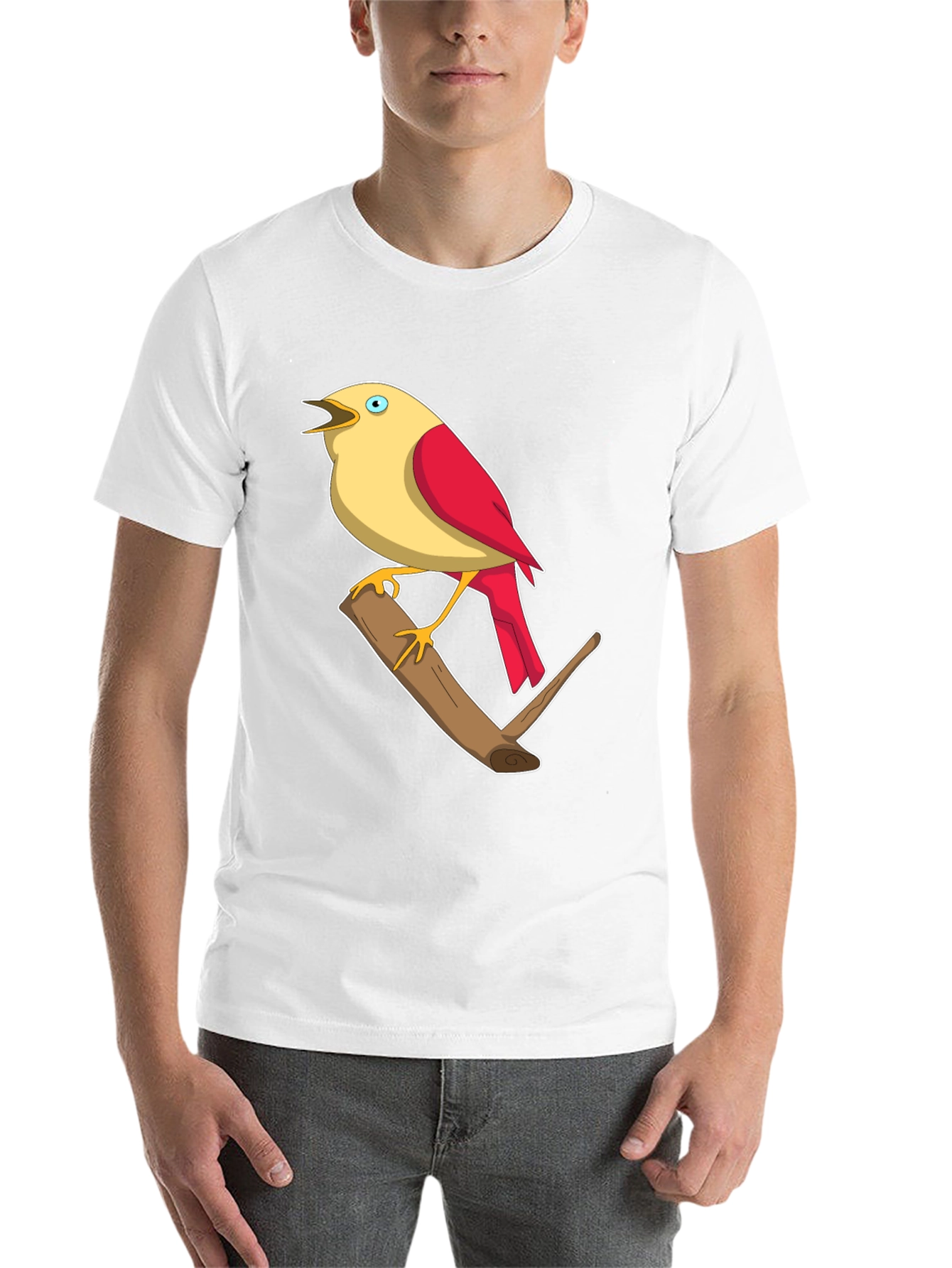 Black Bird on Branch Graphic T-Shirt view 14