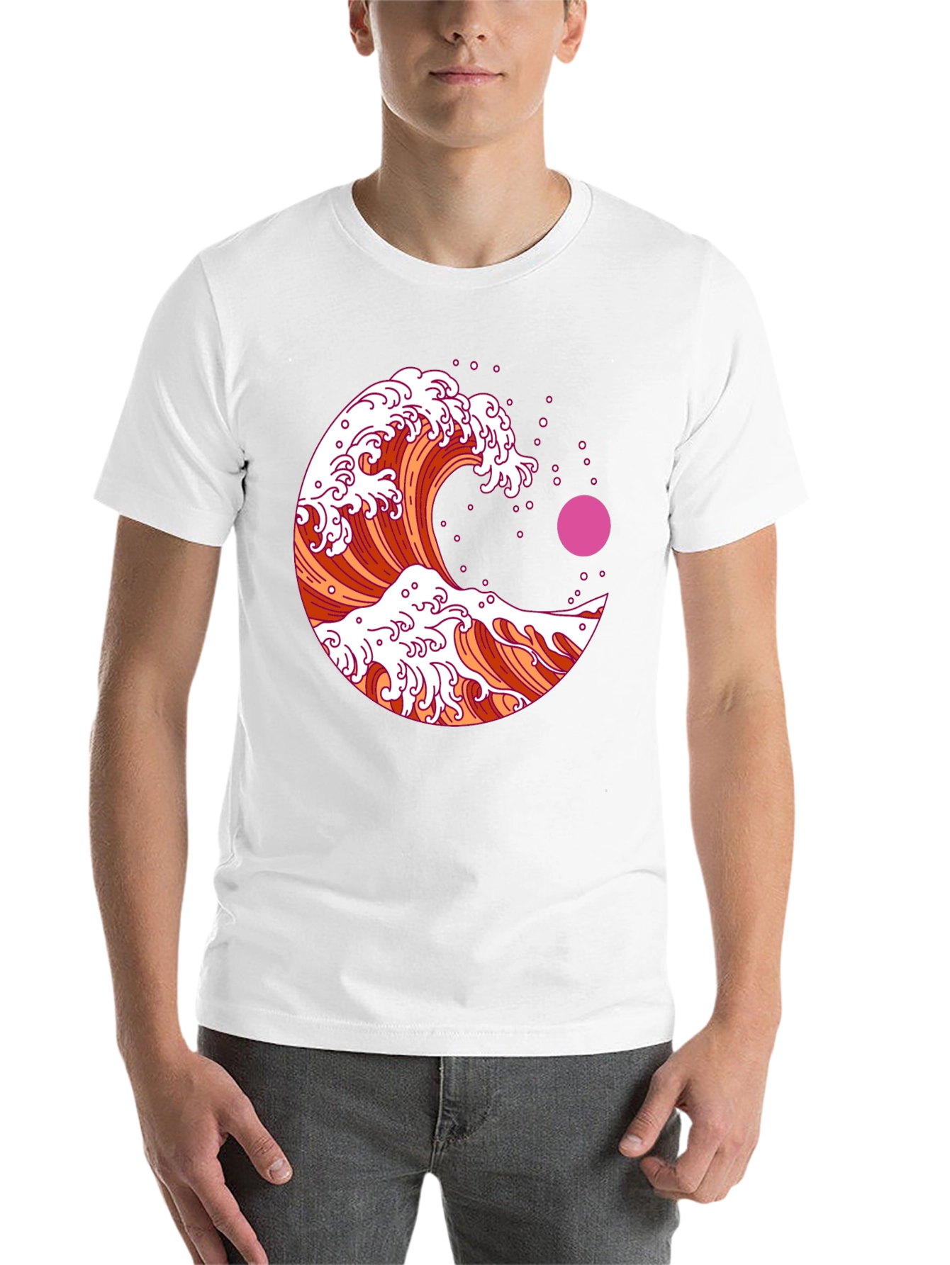 Black Great Wave Graphic Tee - Black view 14