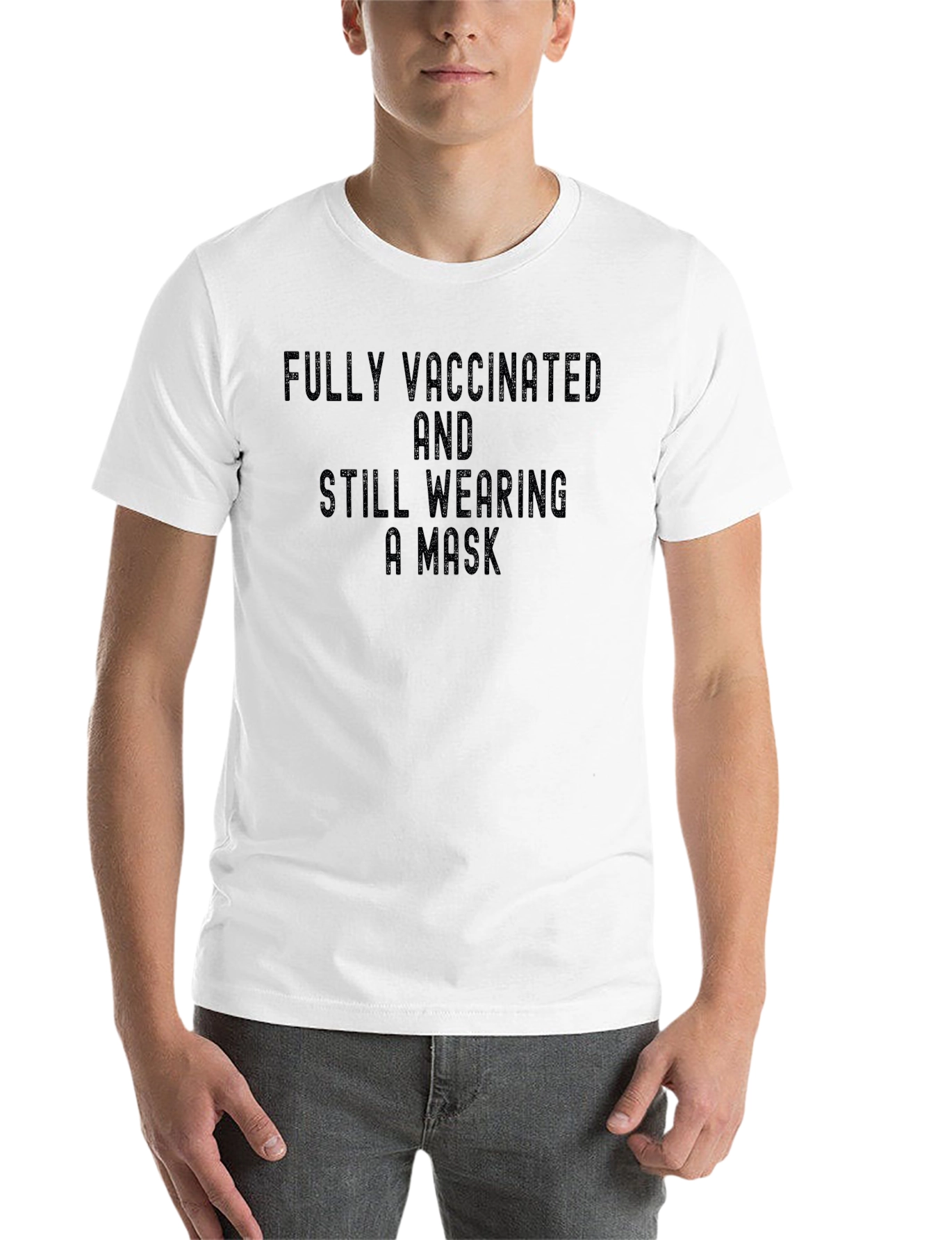 Black Fully Vaccinated Mask T-Shirt view 14
