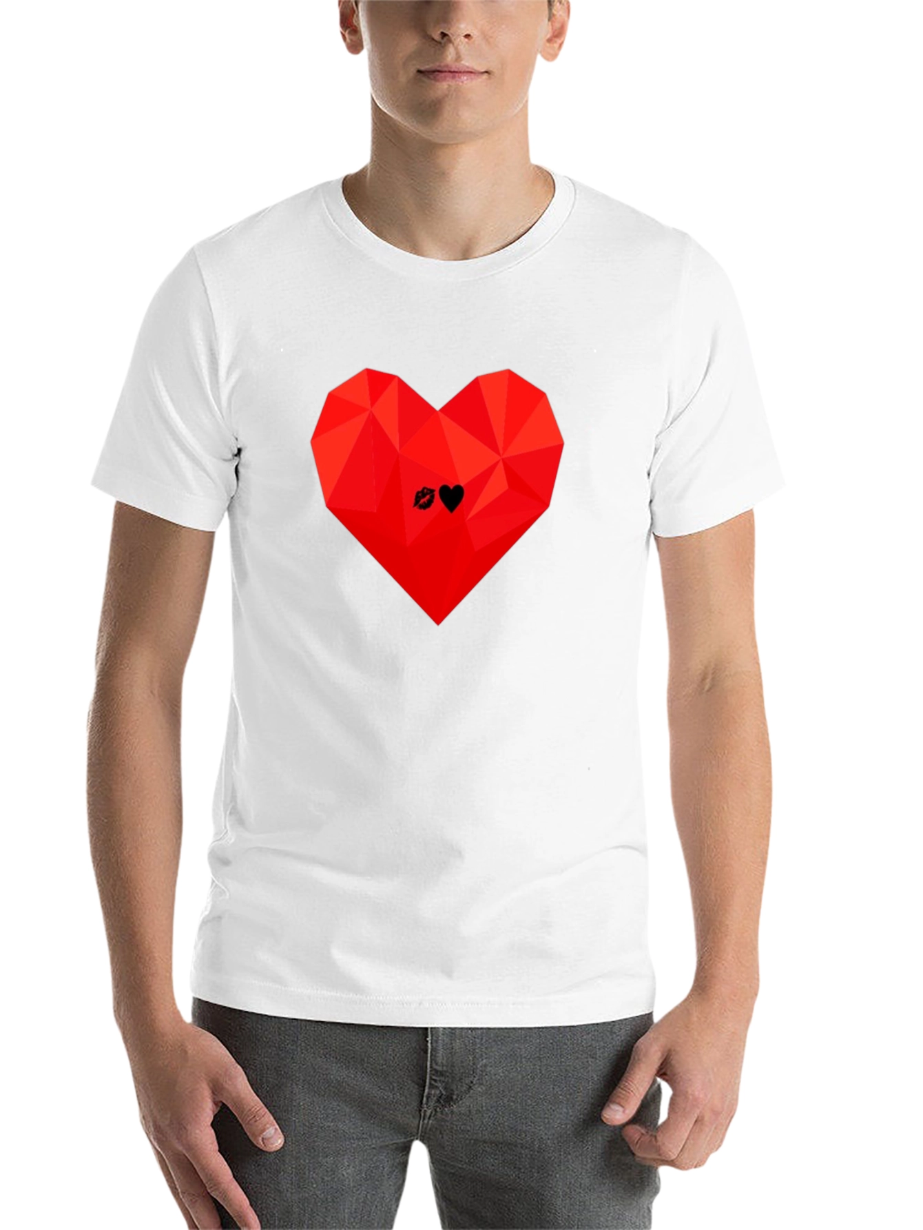 Black Geometric Heart Graphic Tee - Modern Love T-Shirt view 14