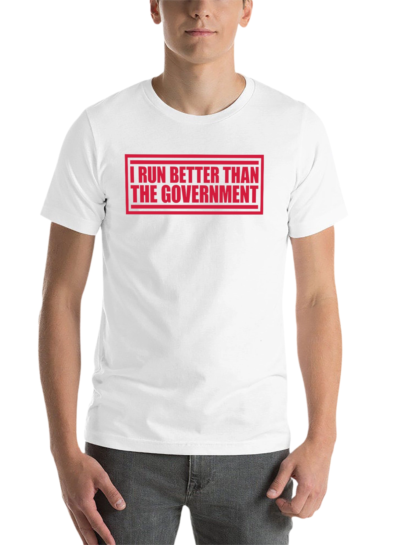 Black I Run Better Than The Government T-Shirt view 14