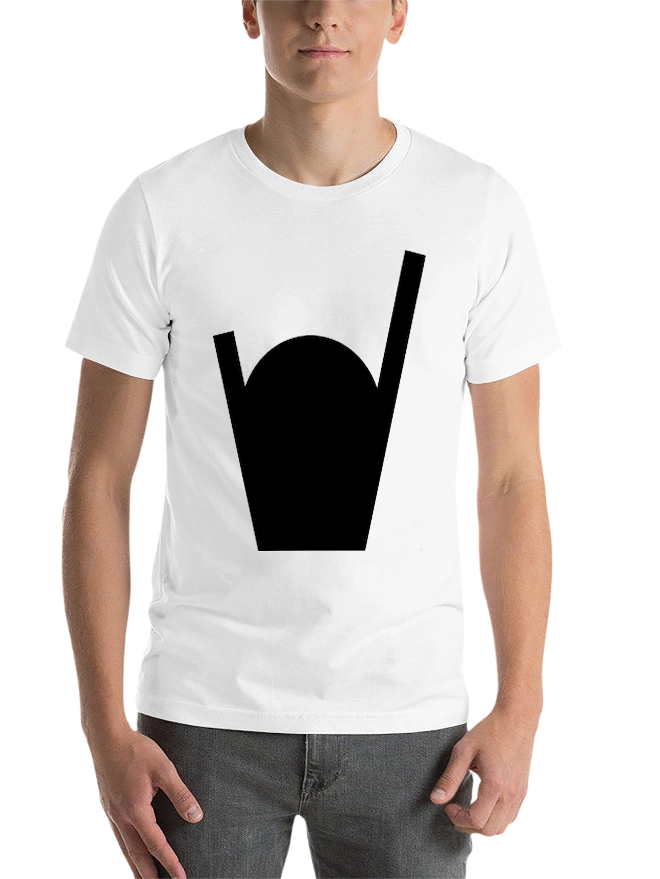 Black Black T-Shirt with Geometric Design view 14