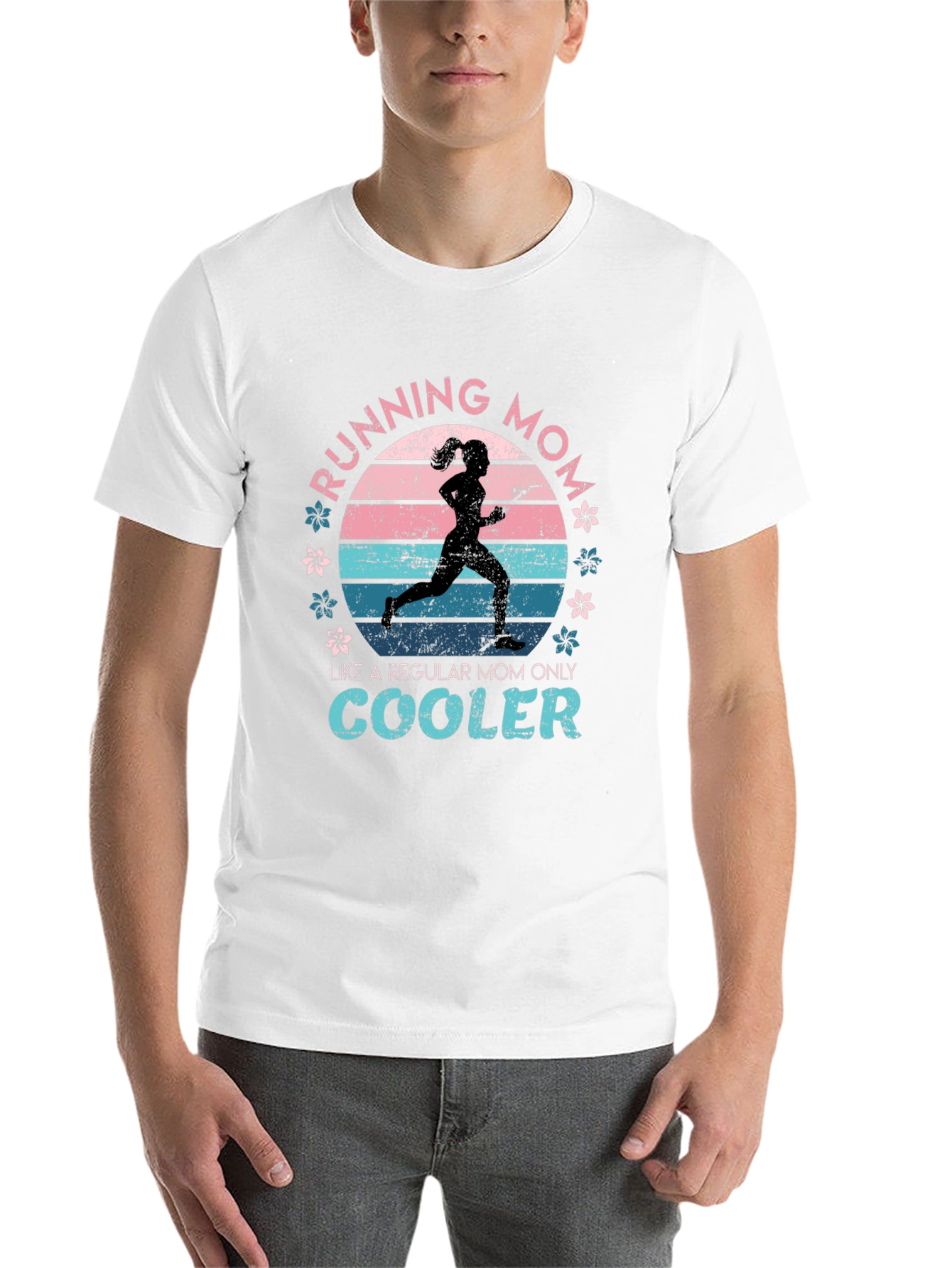 Black Running Mom T-Shirt - Like a Regular Mom Only Cooler view 14