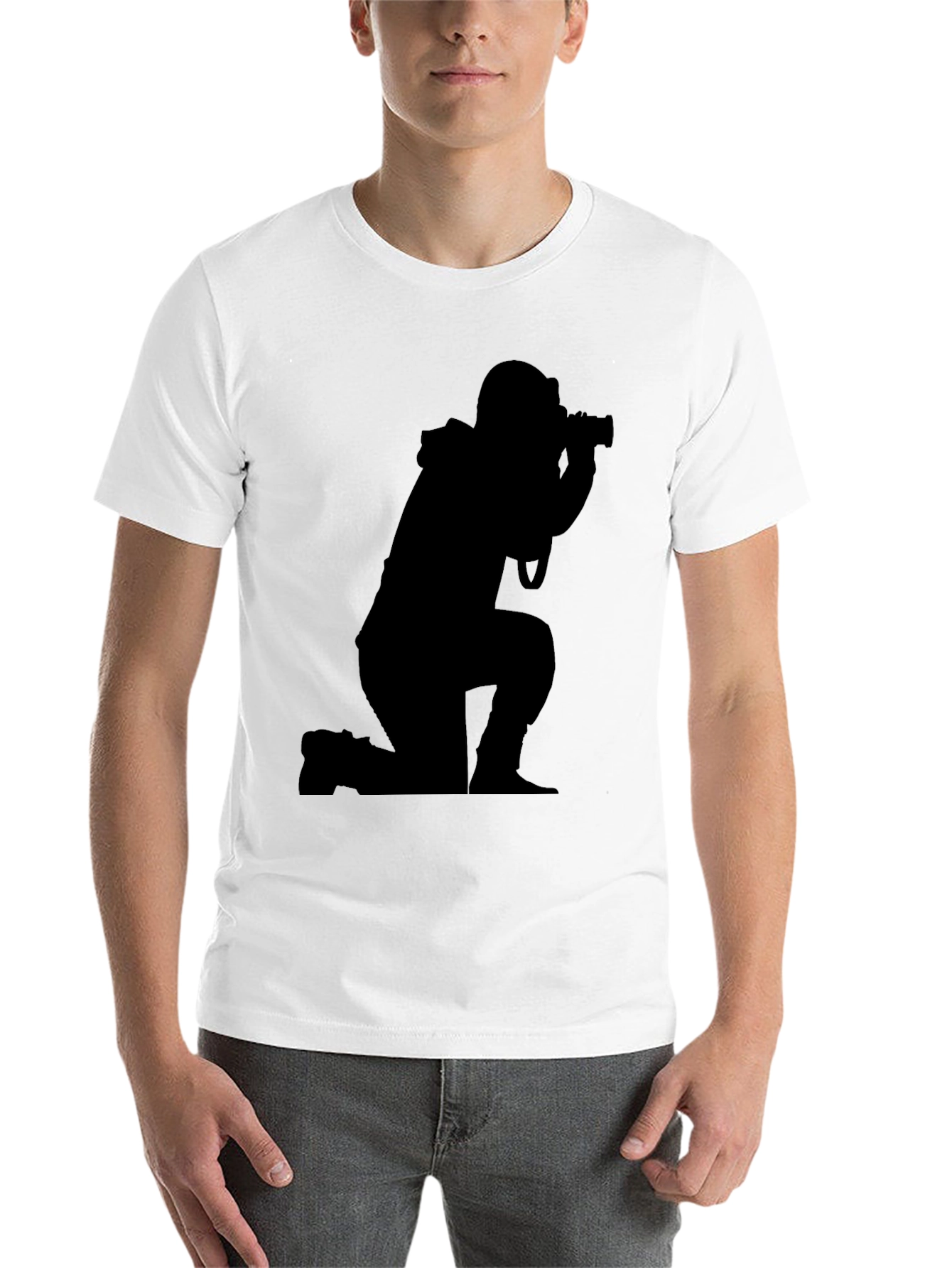 Black Photographer Silhouette Black T-Shirt view 14