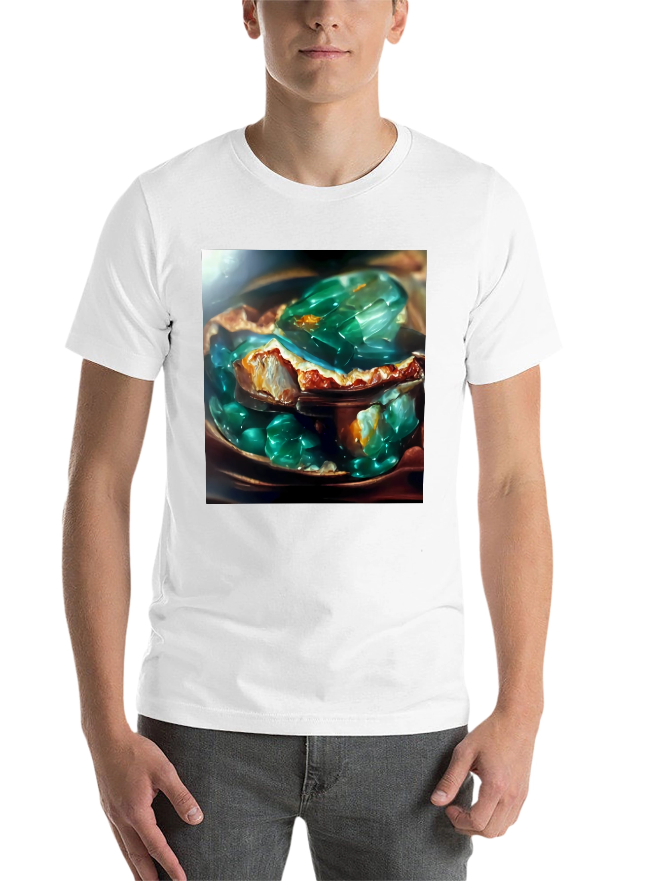 Black Emerald Jelly Pie Graphic Tee - Novelty Dessert T-Shirt view 14
