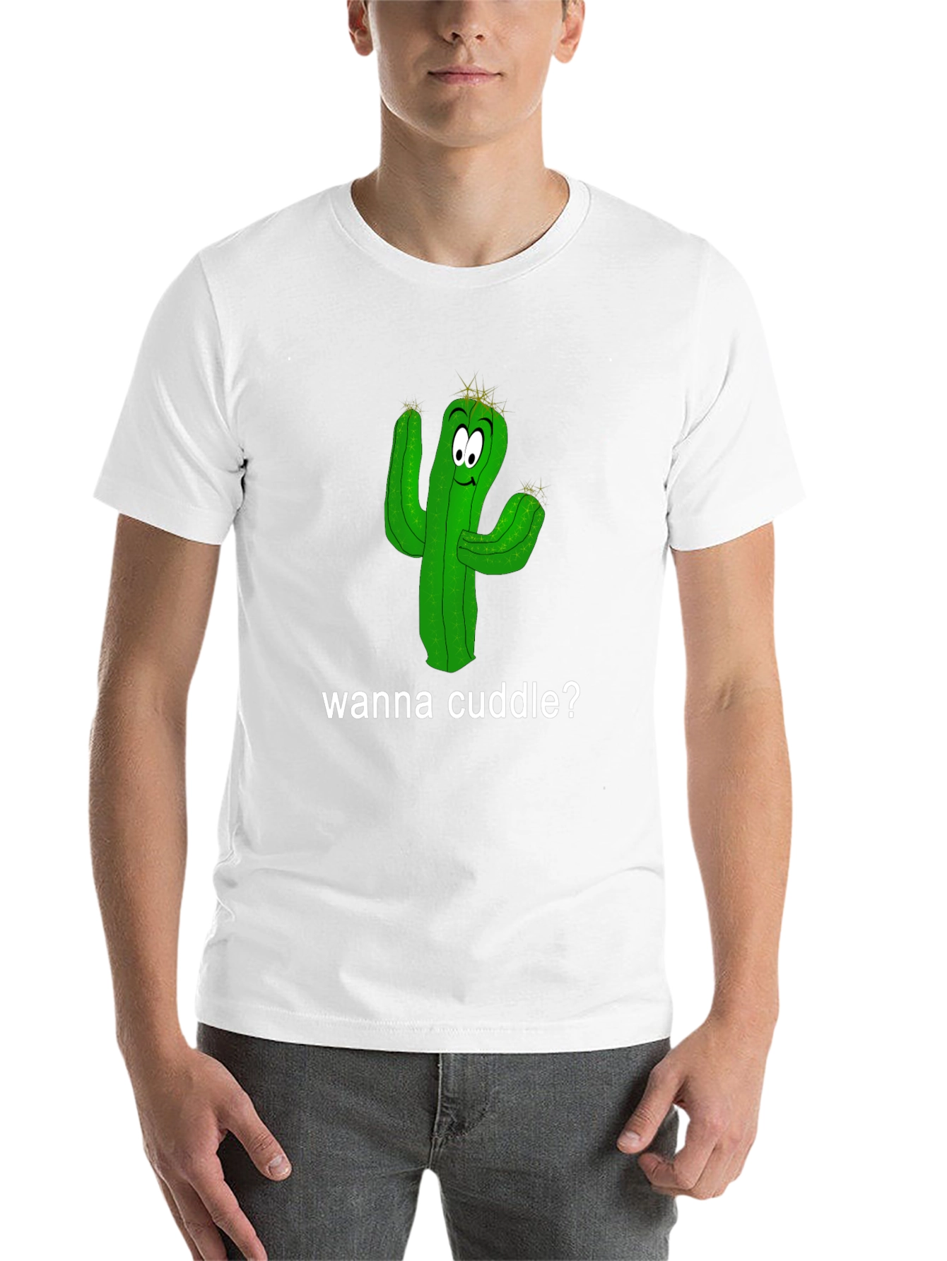 Black Cuddle Cactus T-Shirt - Funny Graphic Tee view 14