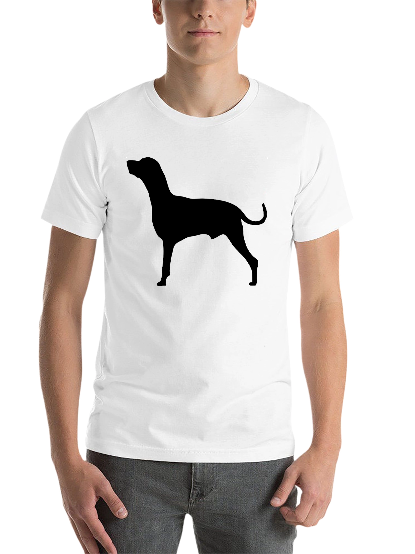 Black Dog Silhouette T-Shirt - Stylish Minimalist Design view 14