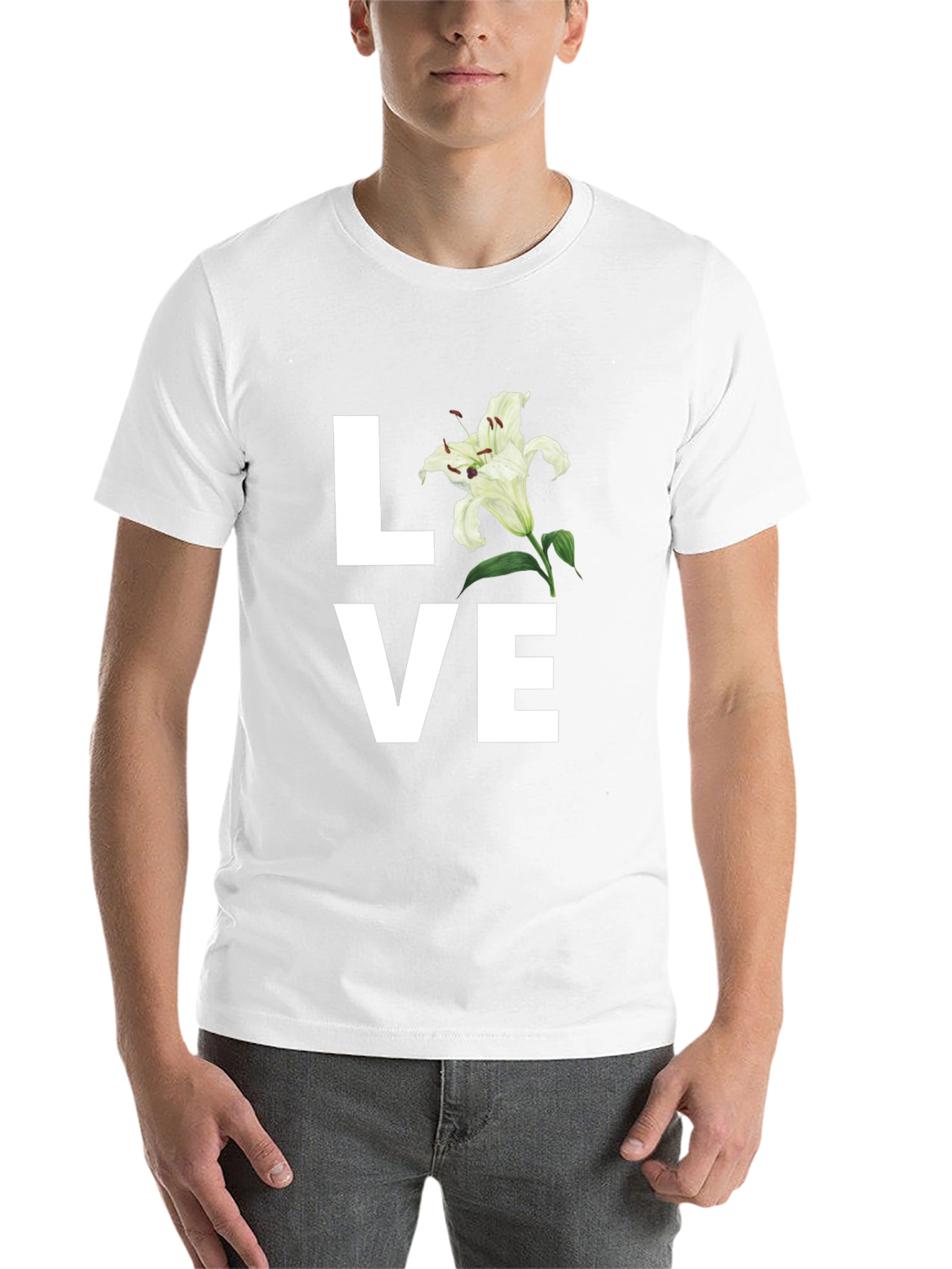 Black Floral LOVE Graphic T-Shirt - Stylish Unisex Tee view 14