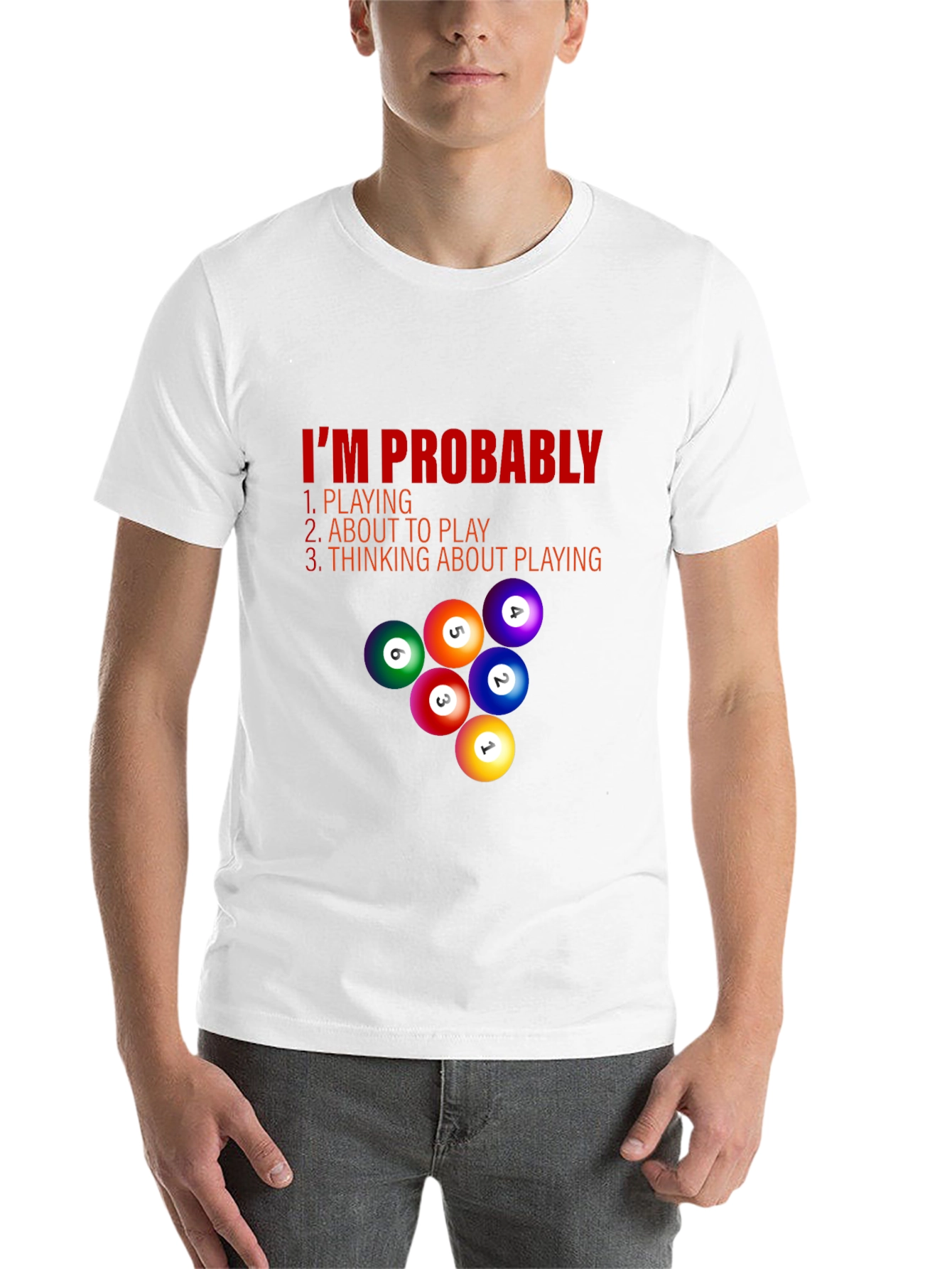 Black Billiard Player T-Shirt - I'm Probably Playing view 14