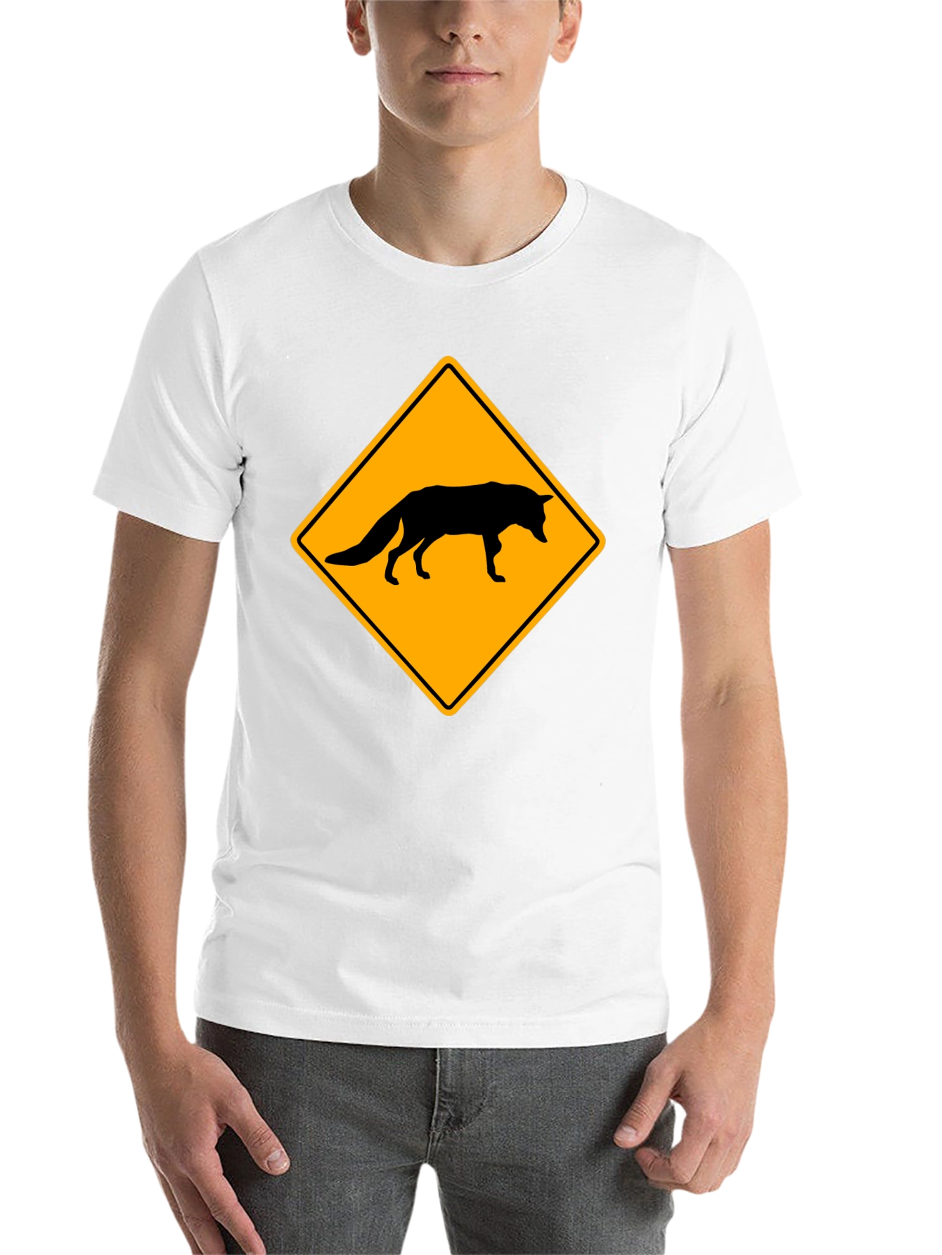 Black Fox Crossing T-Shirt - Black Crew Neck Tee view 14