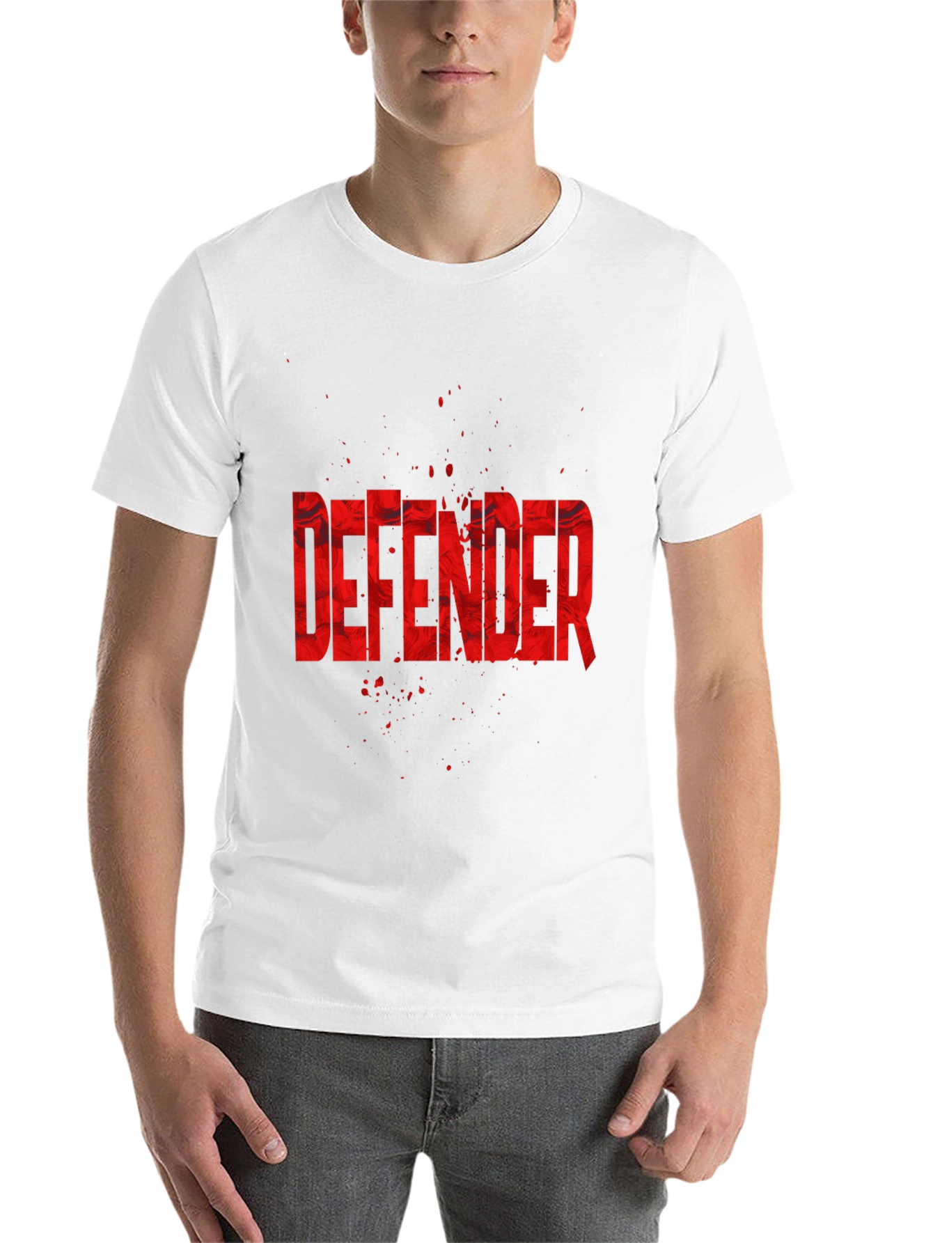 Black Defender Graphic Tee - Black Cotton Blend view 14