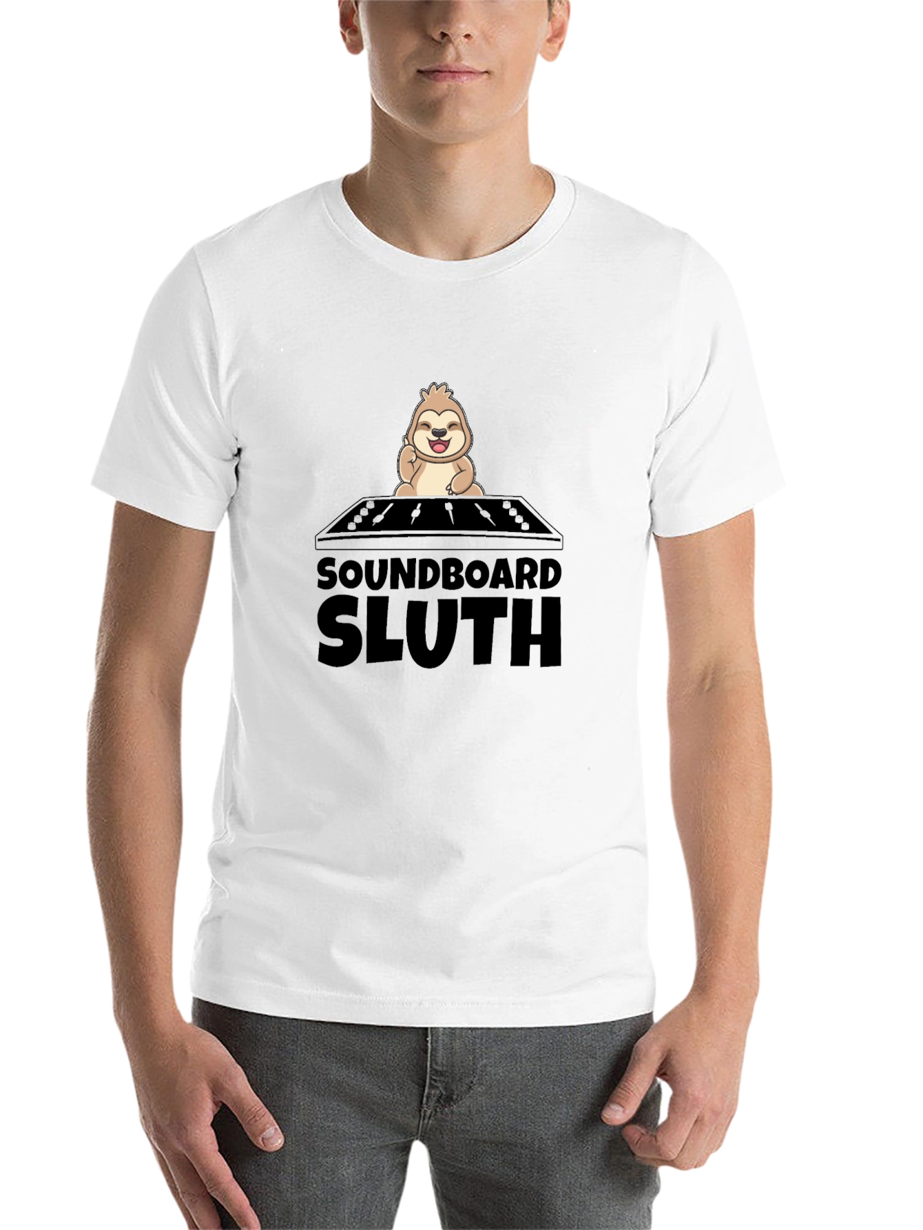 Black Soundboard Sloth Graphic Tee - Black view 14