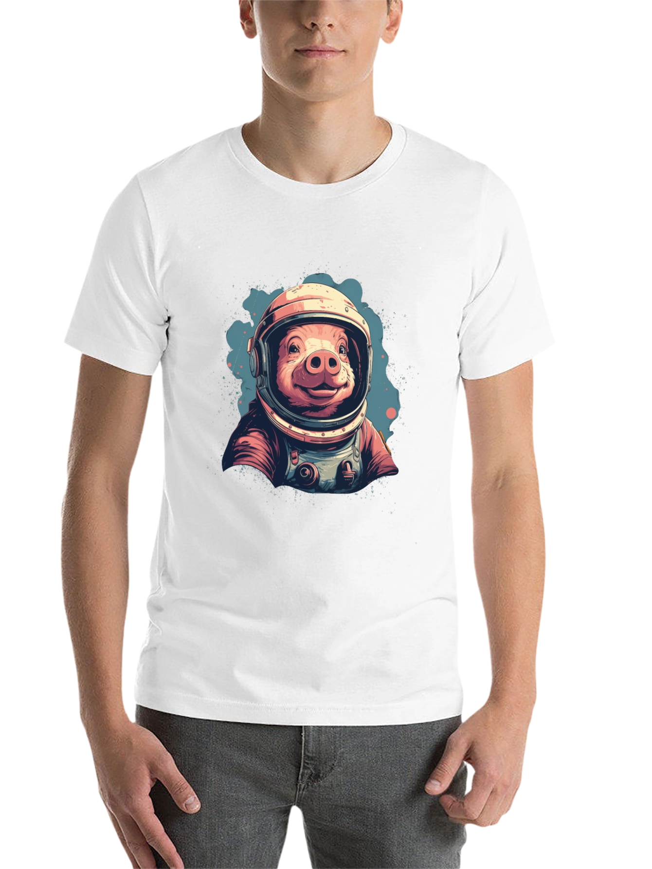 Black Astronaut Pig T-Shirt - Space Hog Tee view 14