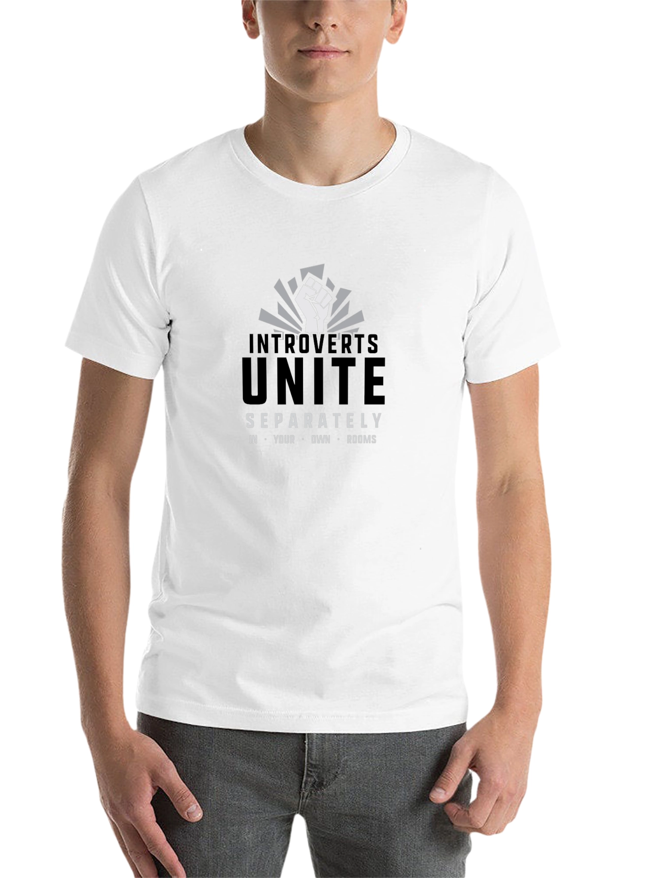 Black Introvert Unite Separately T-Shirt view 14
